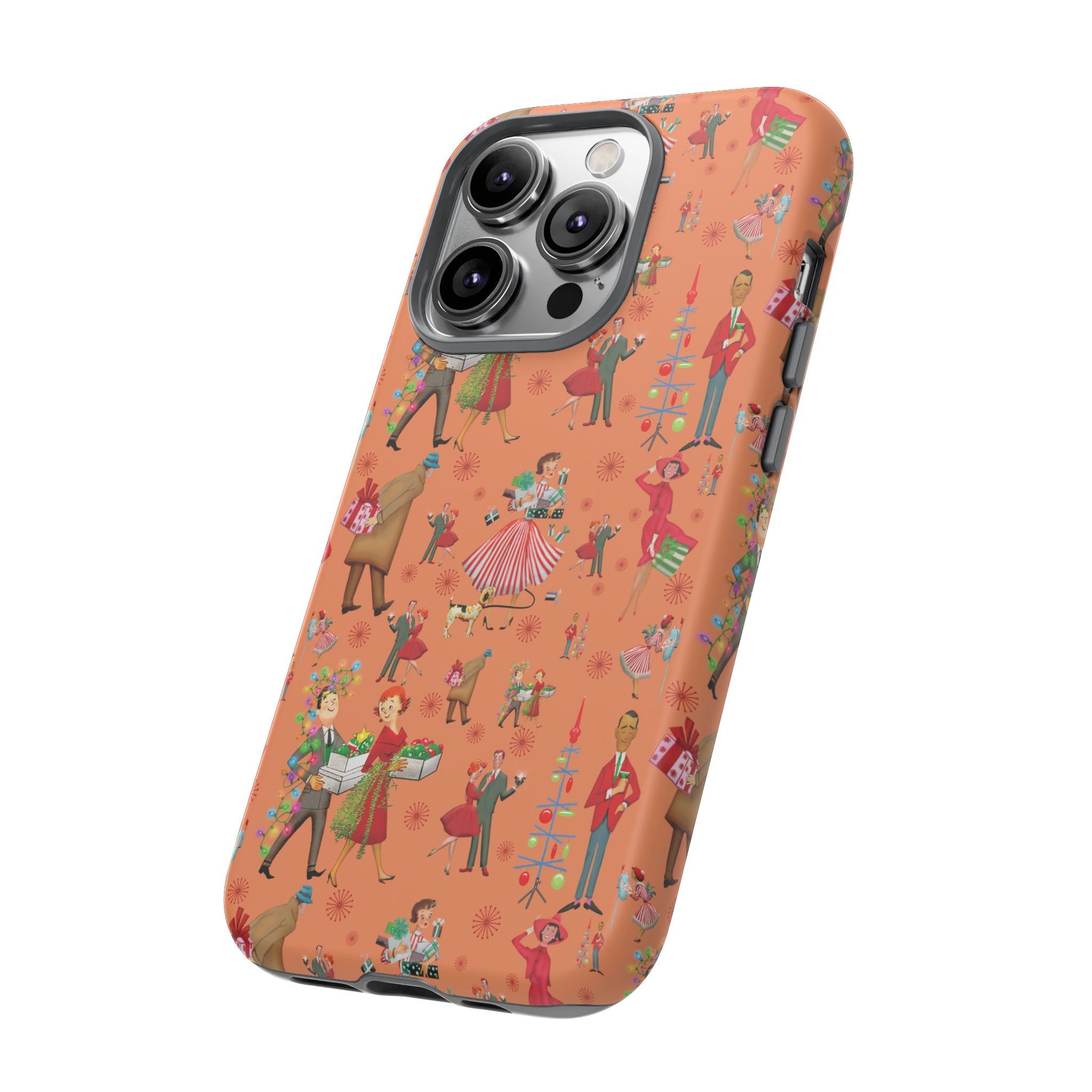 Retro Christmas 50s Phone Case Unique Holiday Protection for Your Device | Stylish & Durable Cover Gift for Her Phone 17, 16, 15, Samsung iPhone Accessory Gift for Her