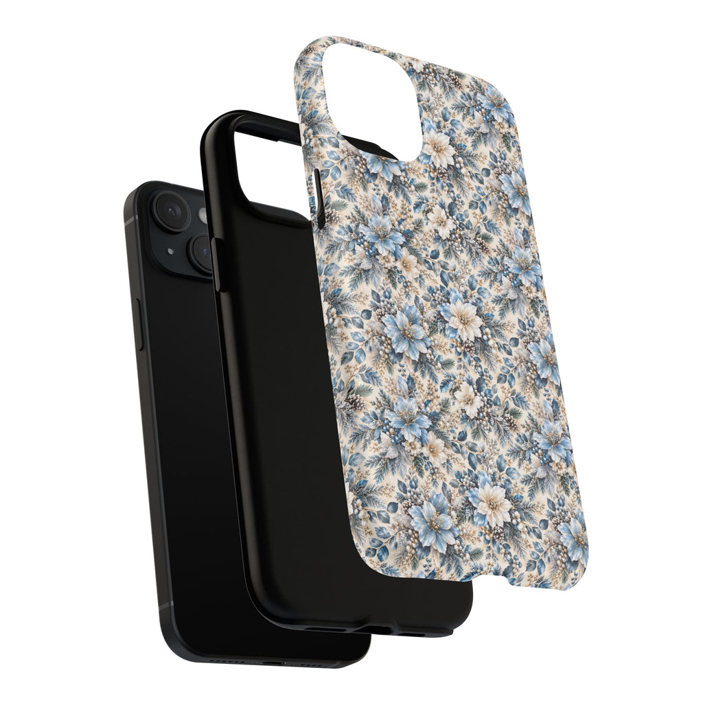 Icy Blue Floral MagSafe Tough Phone Case