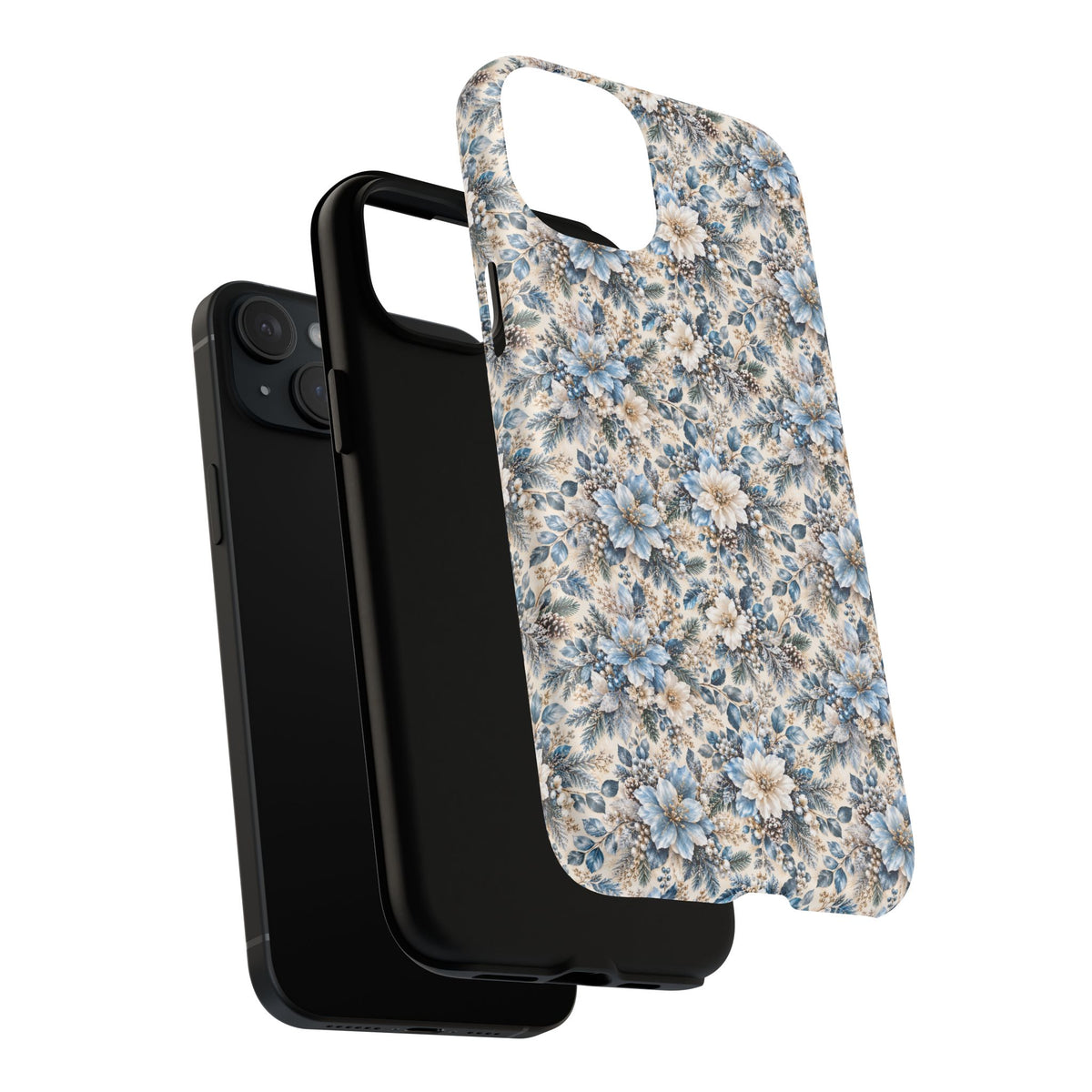 Icy Blue Floral MagSafe Tough Phone Case