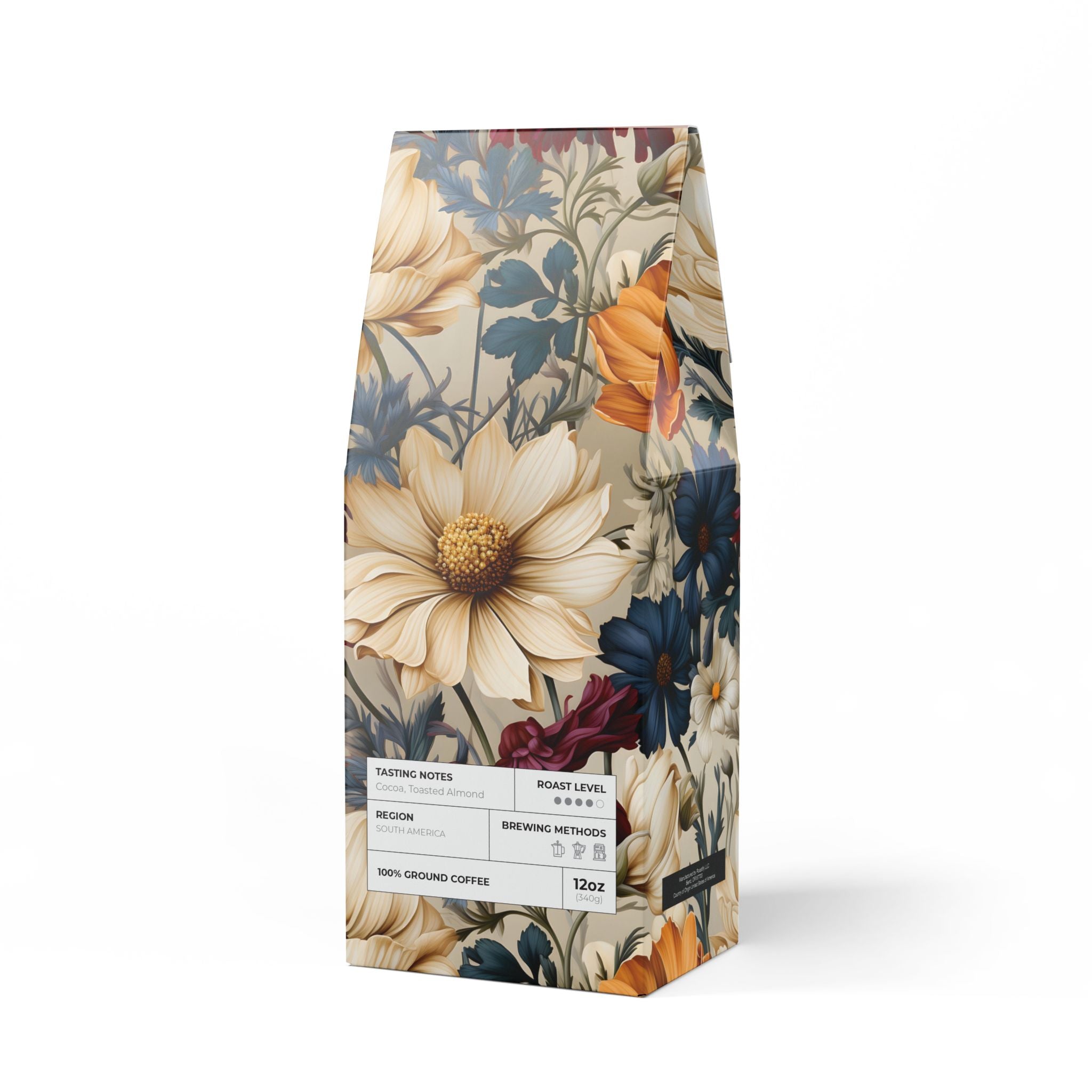 Winter Floral Coffee Blend - Medium-Dark Roast 12oz | Ground & Whole Bean | Rich, Aromatic, Perfect for Cozy Mornings & Holiday GatheringsUnique Gifts, Medium-Dark Roast with Toasted Blend Medium-Dark Roast Coffee | Gift for Mom - MRSBYVALLE
