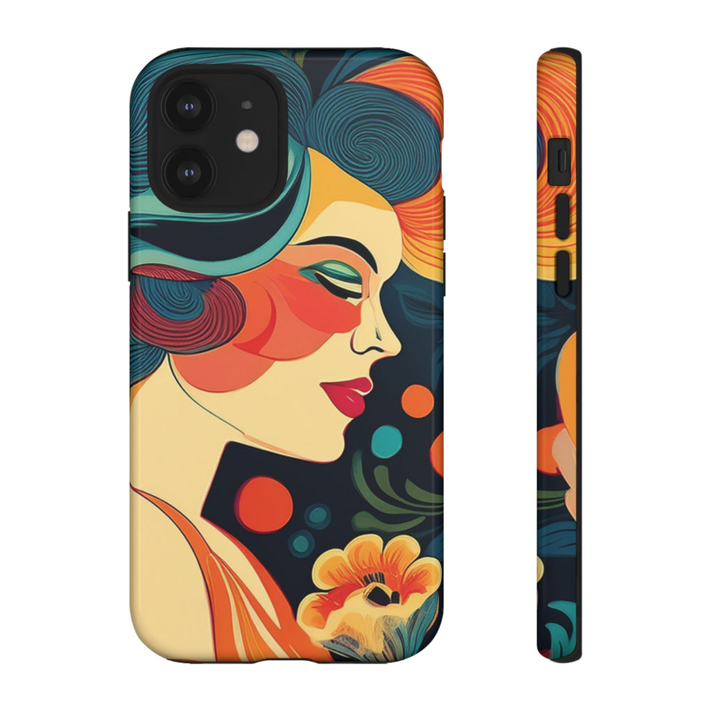 Coque de Téléphone Esthétique Années 50 Rétro Design d'Inspiration Vintage aux Couleurs Pastel Housse Style Mid-Century pour Modèles iPhone et Samsung Galaxy