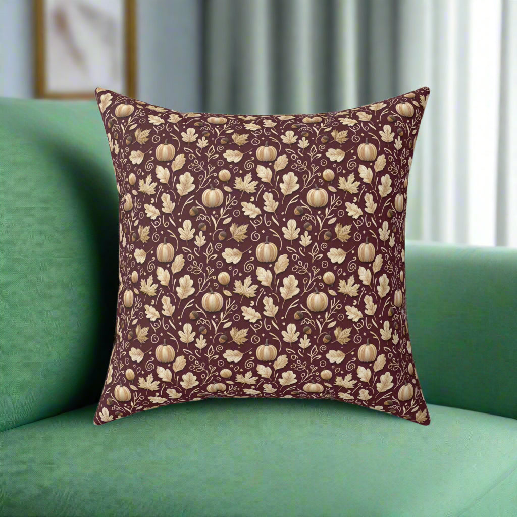Decorative pillow with floral pattern on a white background