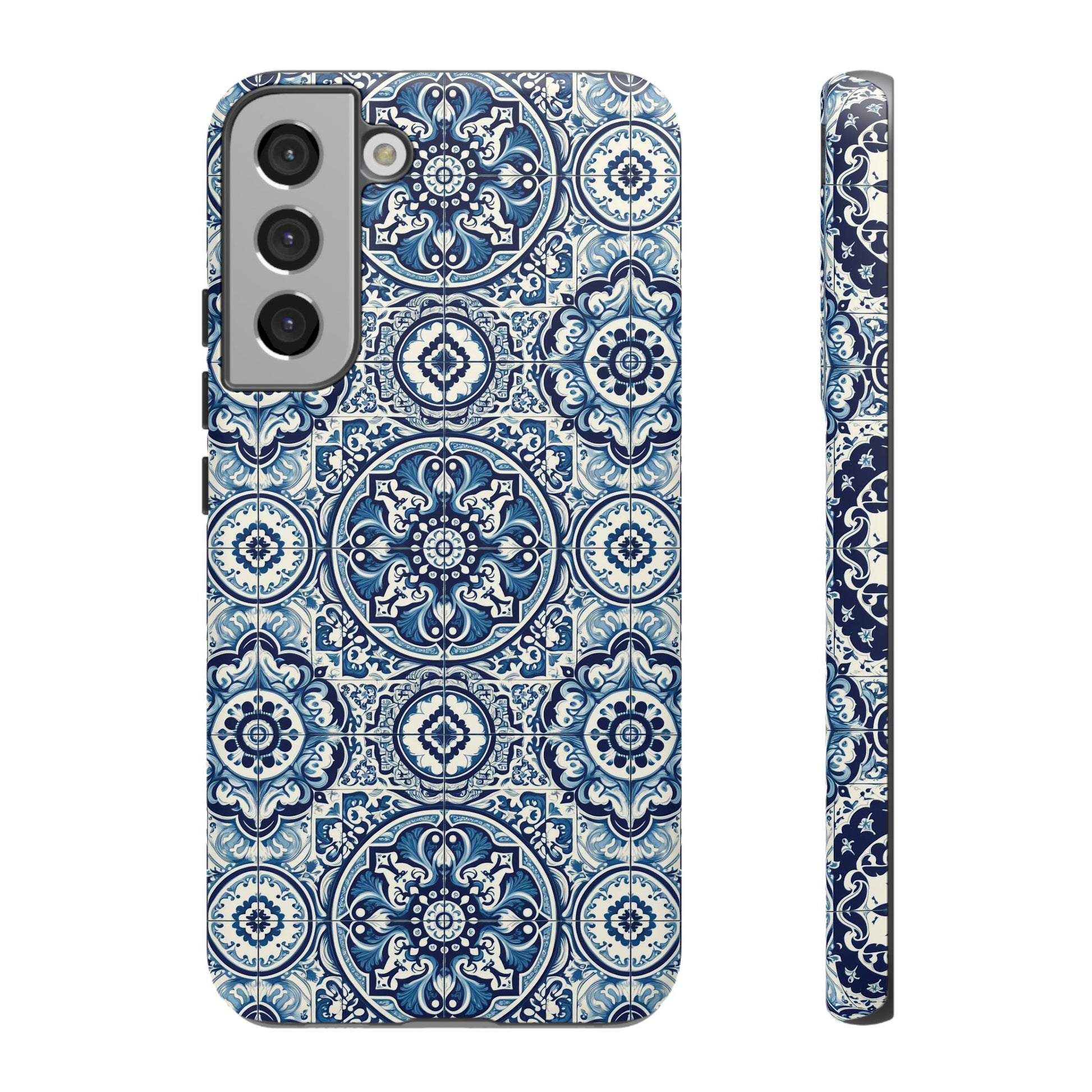 Azulejo Tile Phone Case Elegant Mediterranean Blue Porcelain Design iPhone 17, 16, 15, Samsung iPhone Samsung Accessory Gift for Her