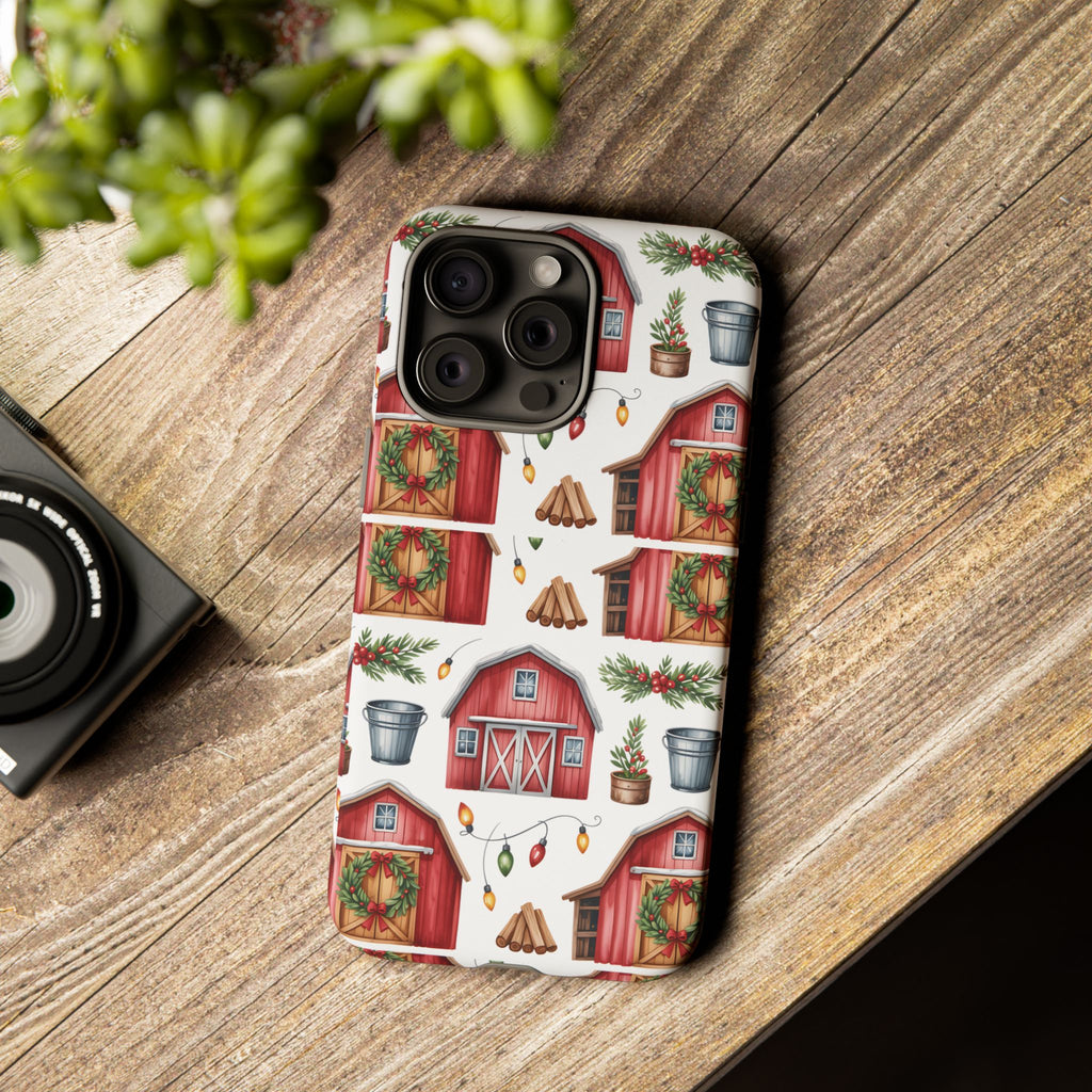 Farmhouse Christmas Design Phone Case - Stylish, Protective Cover for All Models Gift for Mom Accessory Gift for Her