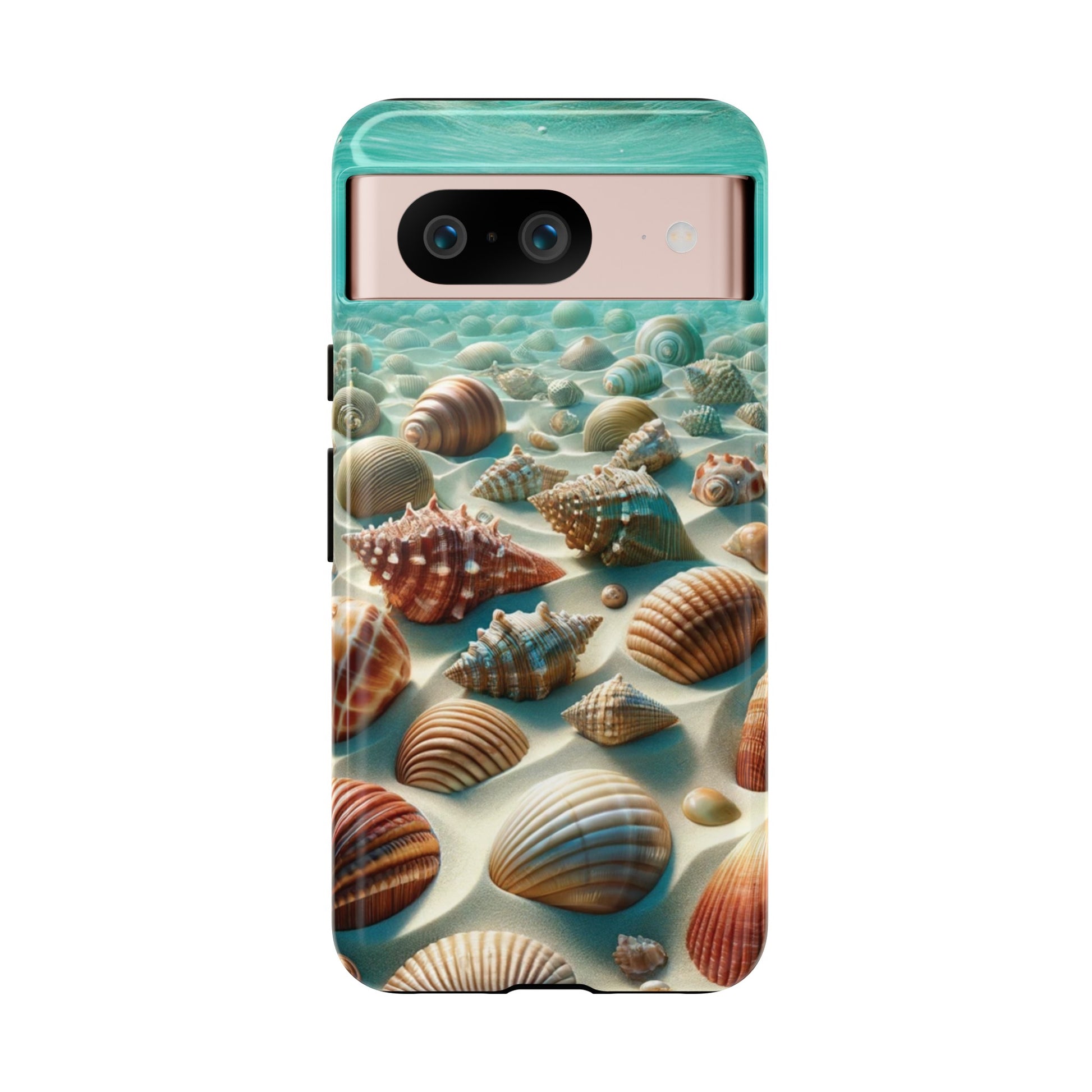 Plush Ocean Bliss Turquoise Seashell Ocean Beach View Protective Phone Case Gift for Her Phone 15, Samsung iPhone Samsung Gift for Her Case iPhone 15, Samsung iPhone Samsung Accessory Gift for Her.