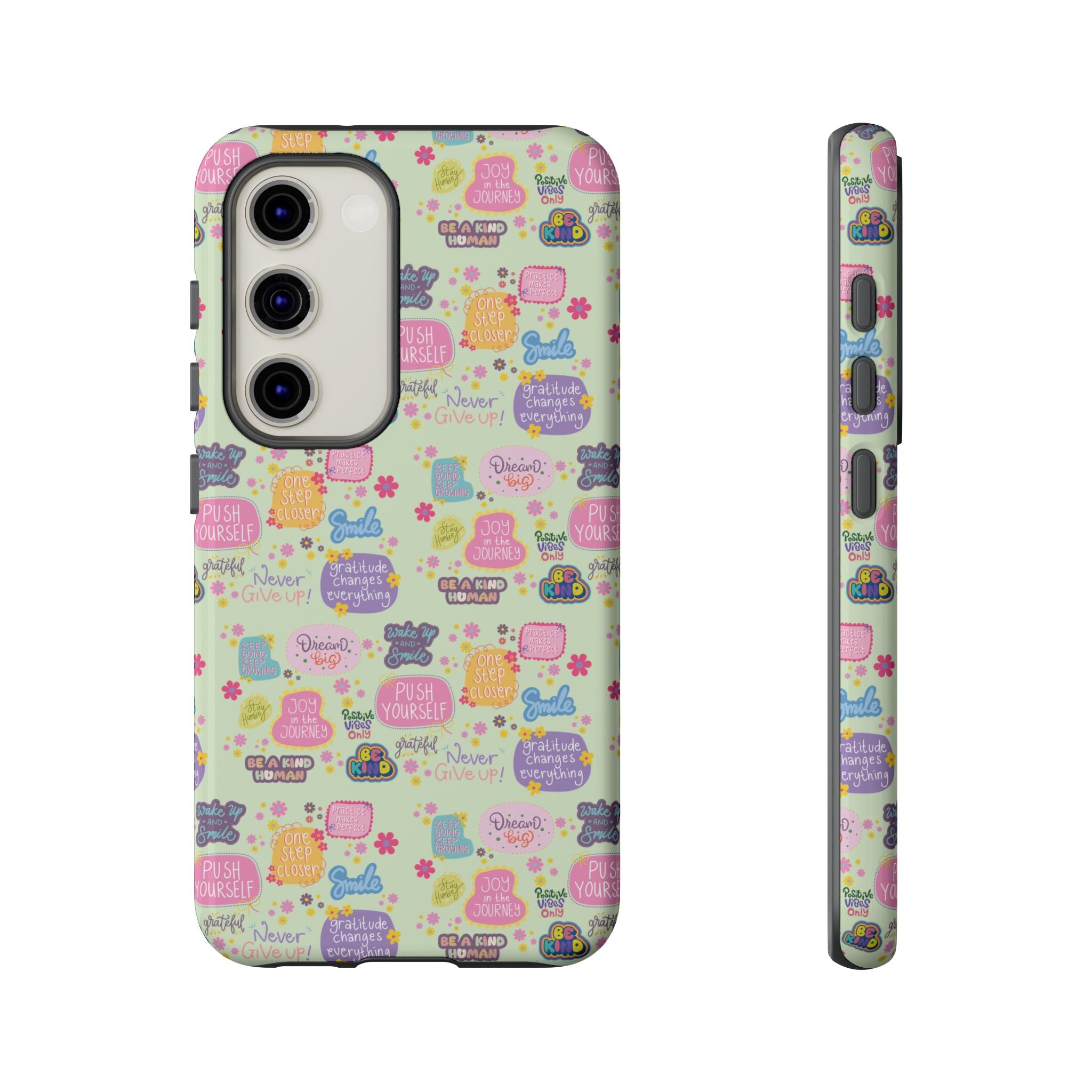 Good Vibes Only Protective Phone Case  Shockproof Slim Aesthetic Motivational Quote Cover, Positive Affirmation Gift for Mom, Teens & Besties | iPhone & Galaxy