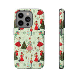 1950s Vintage Phone Case - Retro Christmas Design | Unique Holiday Protection for Your Device | Stylish & Durable Cover Gift for Her Phone 15, Samsung iPhone Samsung Accessory Gift for Her
