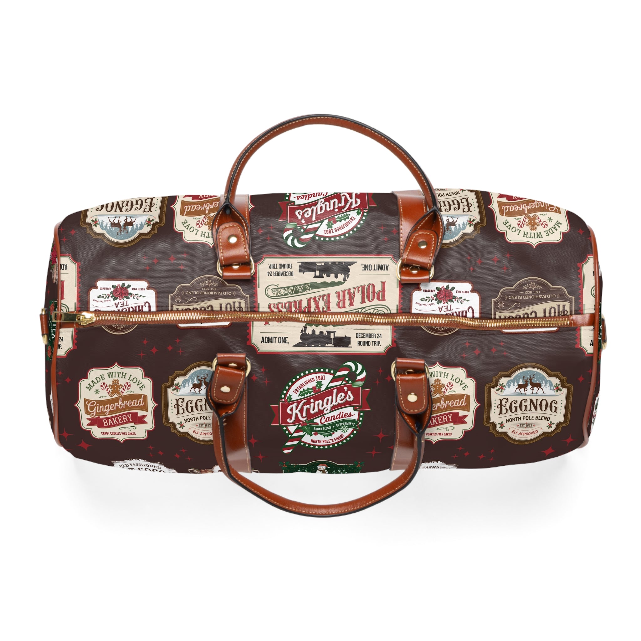 Retro Christmas Signs Travel Bag Perfect for Holiday Trips & Weekend Getaways Stylish & Durable Overnight Bag with Vintage-Inspired Holiday Design for Festive Travel - MRSBYVALLE