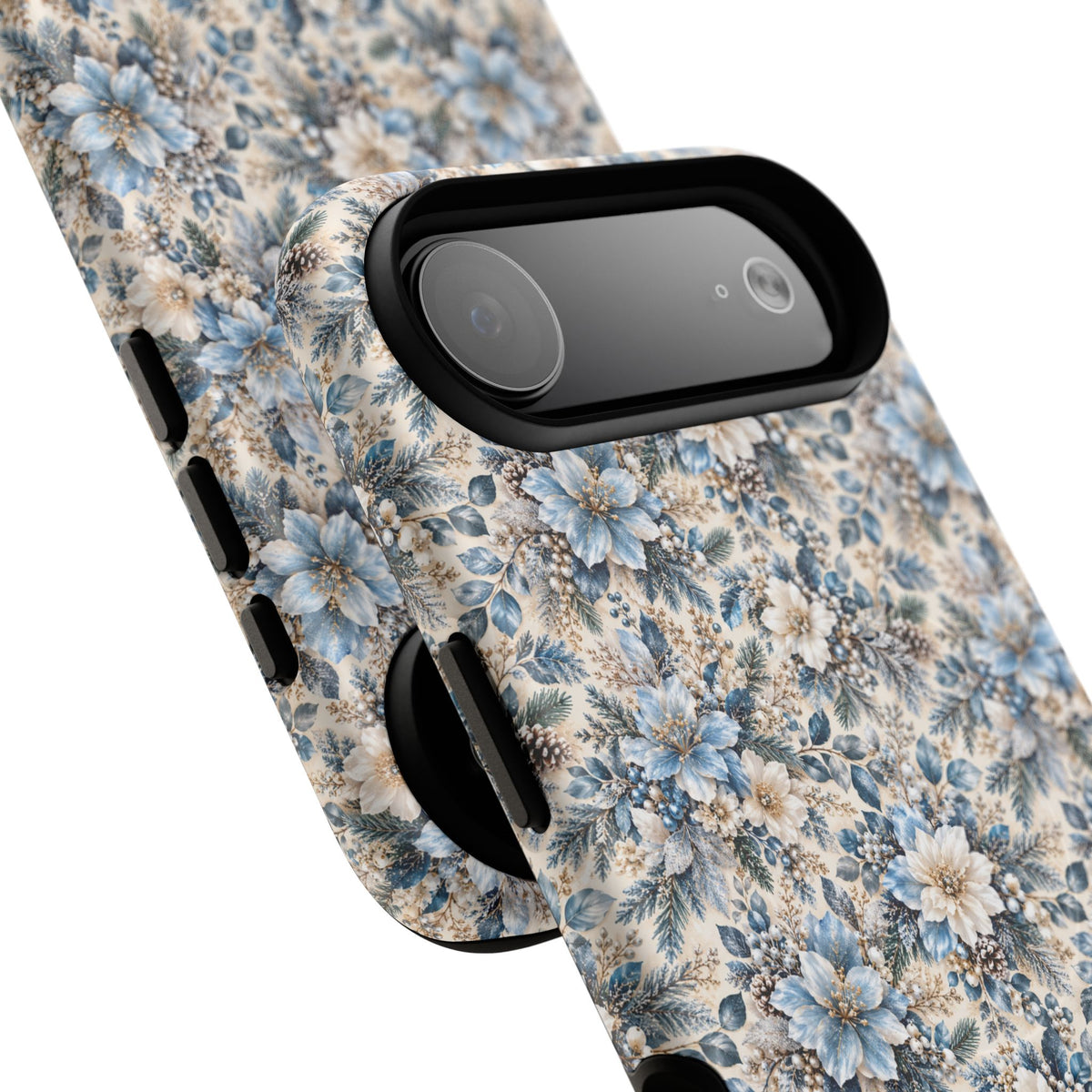 Icy Blue Floral MagSafe Tough Phone Case