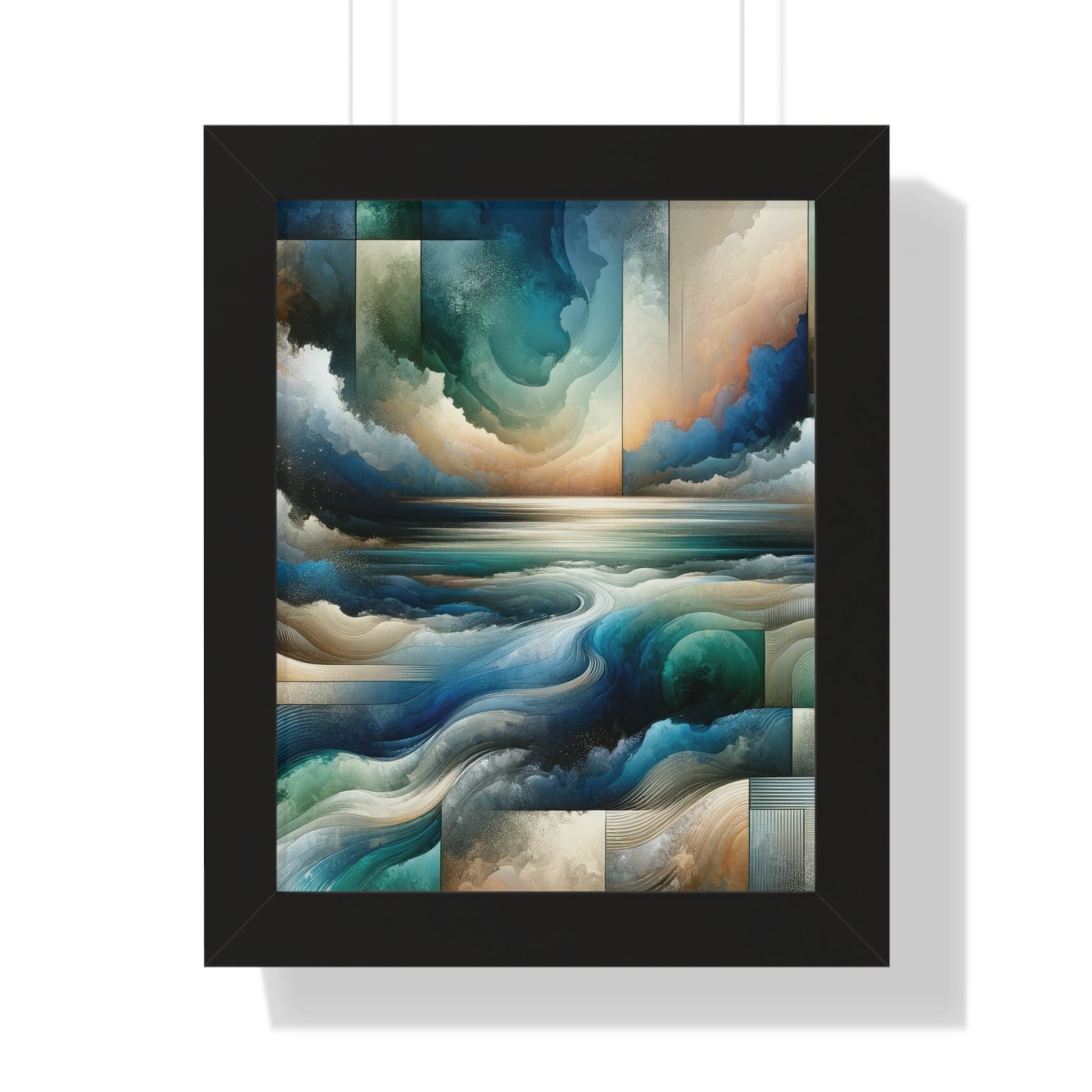 Contemporary Elegance Abstract Modern Art Framed Canvas Print Wall Classic Encased in Black, White, or Walnut Frames with Durable Acrylic Protection Ready to Hang Timelessly Crafted..