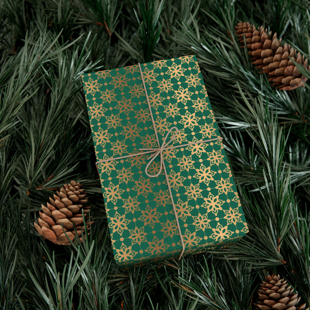 Elegant Luxuries Emerald Green Wrapping Paper with Gold Accents Perfect for Christmas Gifts, Weddings, & Special Occasions – Premium Quality Gift Wrap for Luxurious Presentation - MRSBYVALLE