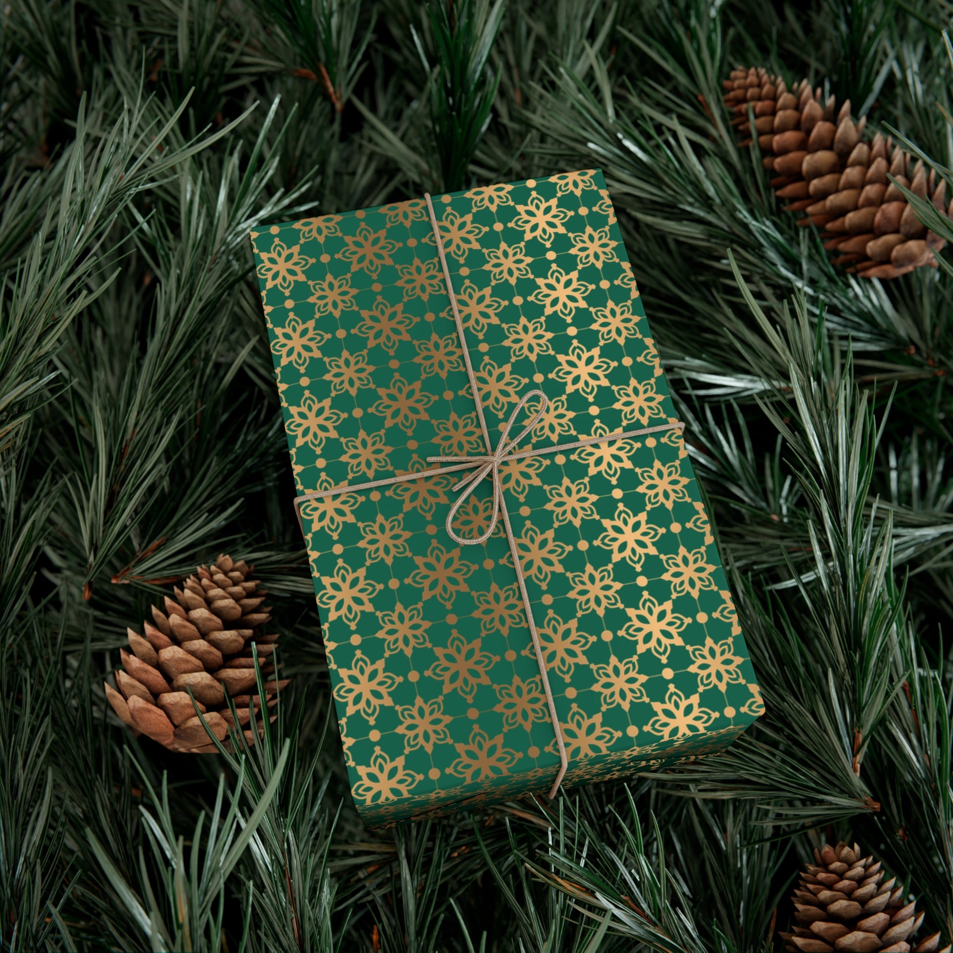 Elegant Luxuries Emerald Green Wrapping Paper with Gold Accents Perfect for Christmas Gifts, Weddings, & Special Occasions – Premium Quality Gift Wrap for Luxurious Presentation - MRSBYVALLE