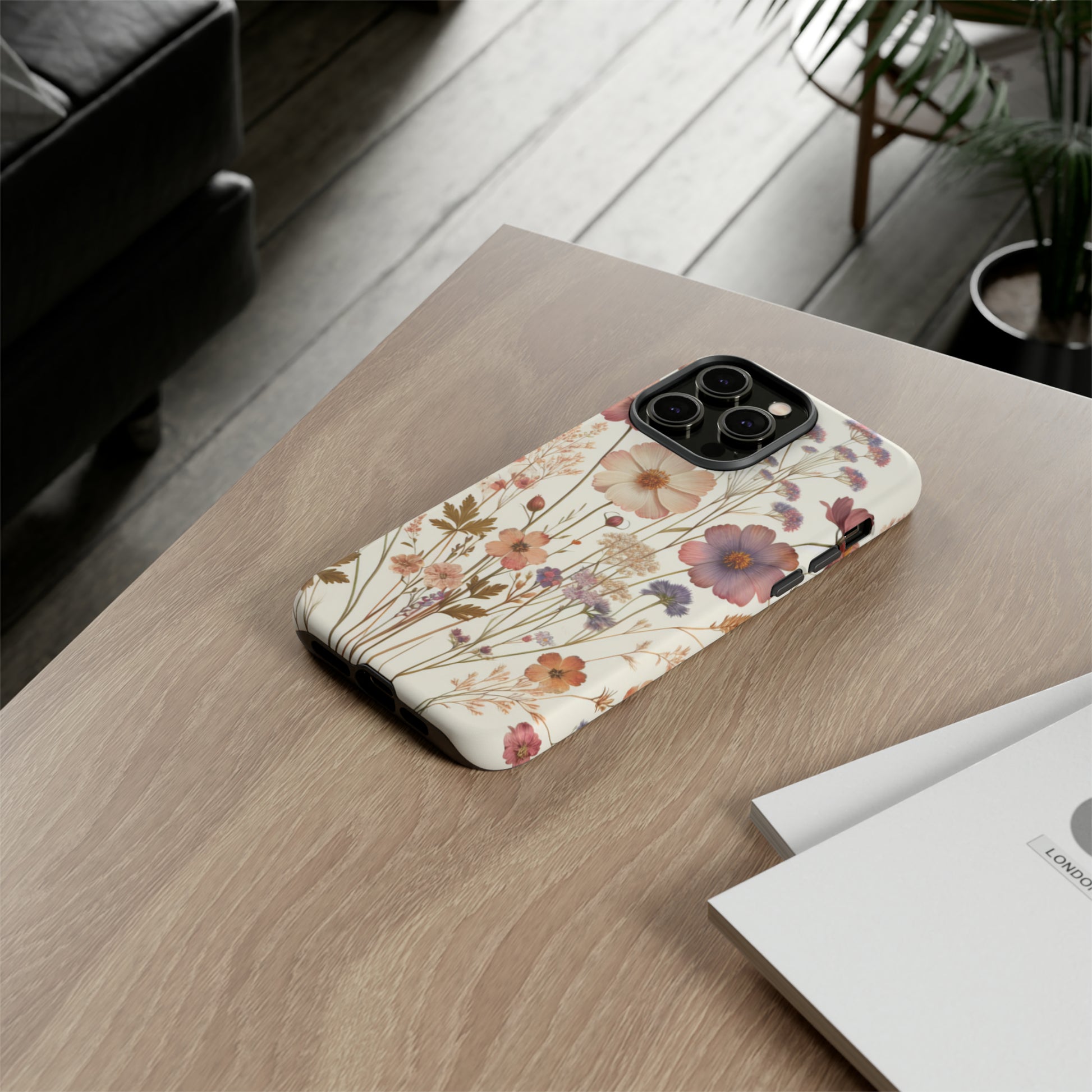 Wildflower Boho Luxury Phone Tough Case Floral Elegant Durable Stylish for Modern Devices iPhone 15, Samsung iPhone Samsung Accessory Gift for Her.