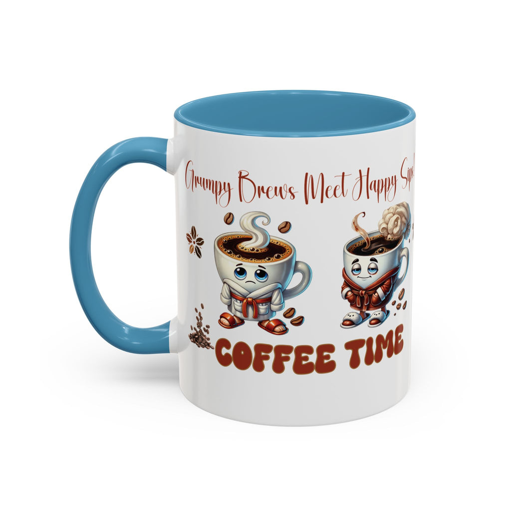 Grumpy Brews Meet Happy Sips Ceramic Mug - Funny Coffee Cup, Cute Tea Mug, Sarcastic Drinkware, Unique Gift, Kitchen Decor Accent Coffee Mug (11, 15oz) - MRSBYVALLE