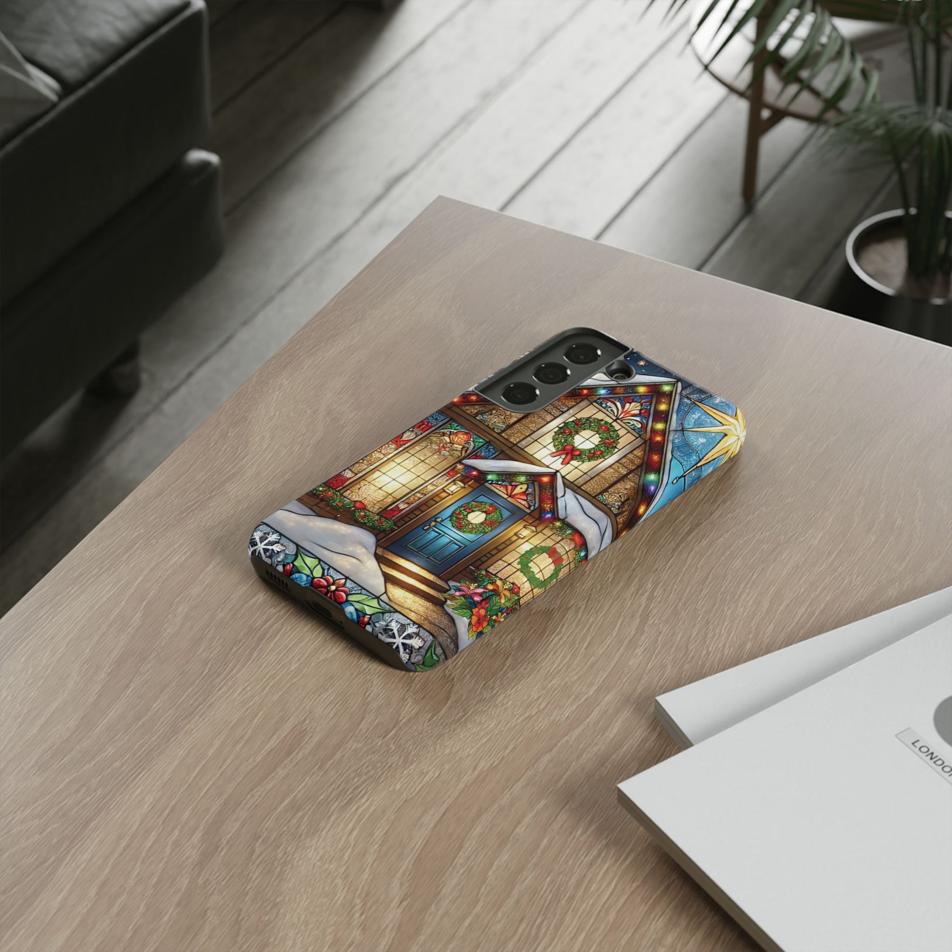 Stain Glass Christmas Phone Case Unique Holiday Protection for Your Device | Stylish & Durable Cover Gift for Her Phone 15, Samsung iPhone Samsung Accessory Gift for Her - MRSBYVALLE