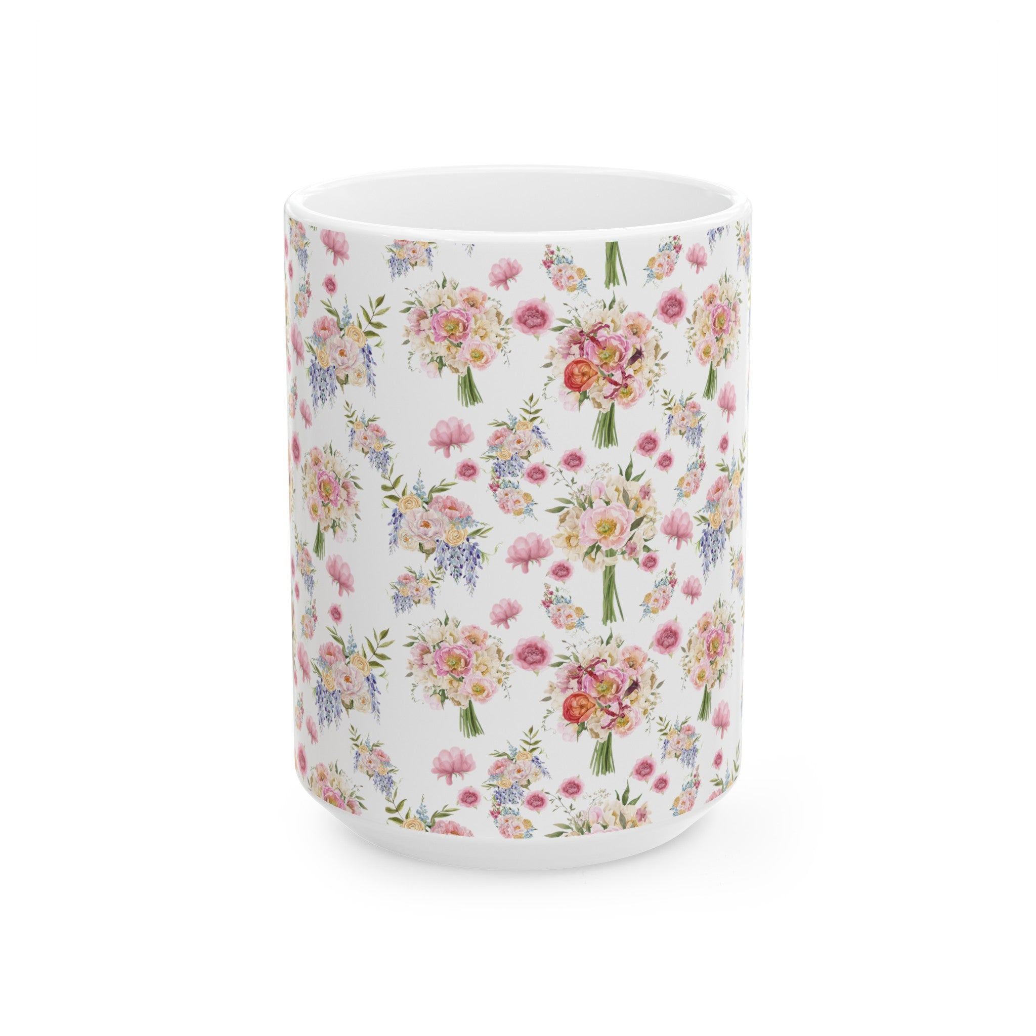 Pastel Wildflower Coffee Ceramic Mugs Perfect for Your Morning Brew | 11 oz & 15 oz Sizes Floral Mug for Tea, Cocoa, and More Unique Bohemian Design Gift for Nature Lovers - MRSBYVALLE