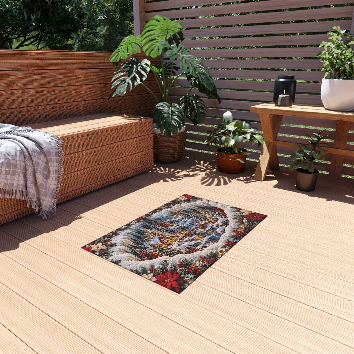 Winter Wonderland Christmas Outdoor Rug