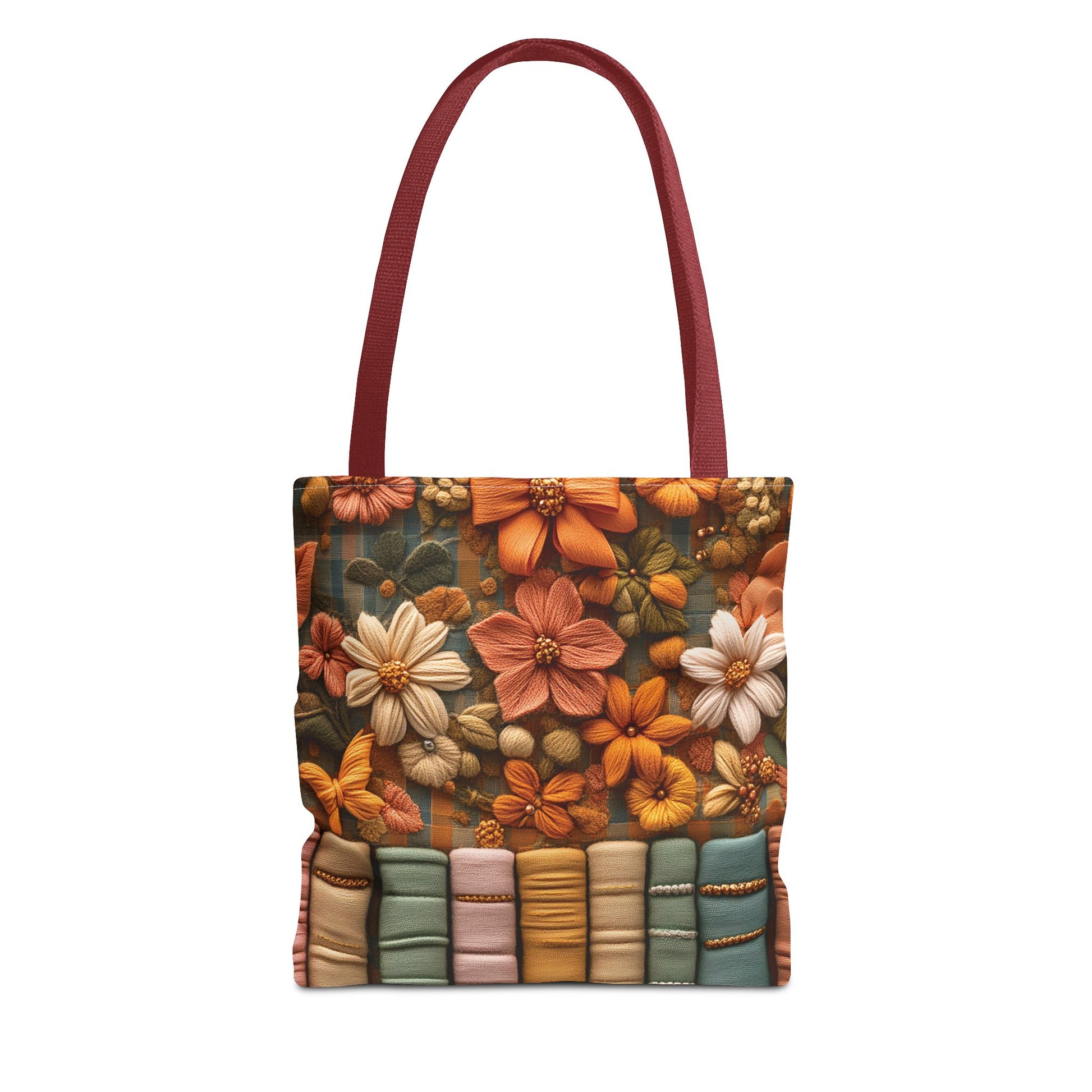 Boho Floral 3D Illusion Tote with Books Design Stylish and Functional Bag for Everyday Use Durable, Reusable, and Perfect for Book Lovers and Boho Enthusiasts Season - MRSBYVALLE