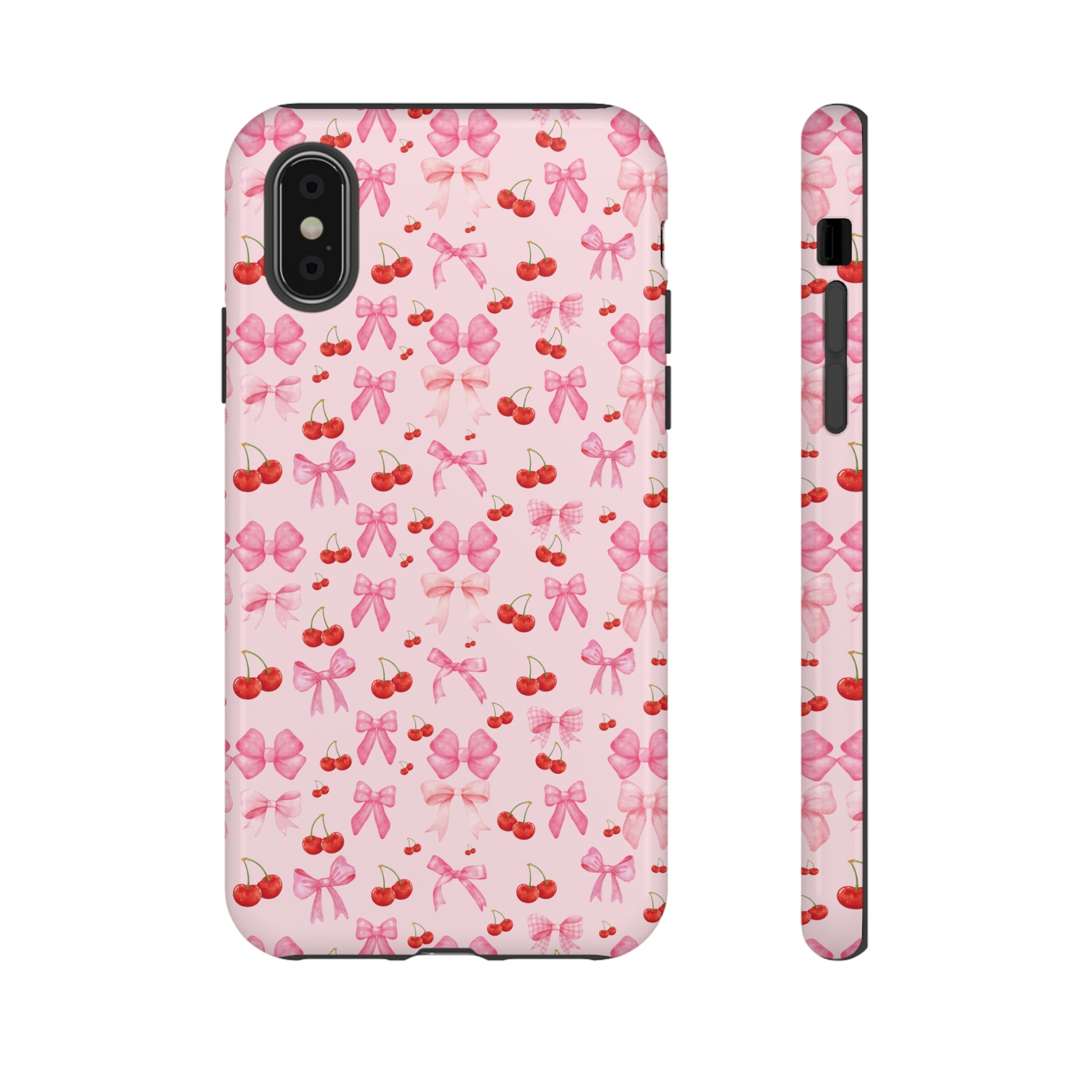 Coquette phone case Cherry Coquette Ribbon Bow iPhone Case Fruity, Girly Gift for Her Phone 15, Samsung iPhone Samsung Gift for Her Case iPhone 15, Samsung iPhone Samsung Accessory Gift for Her.