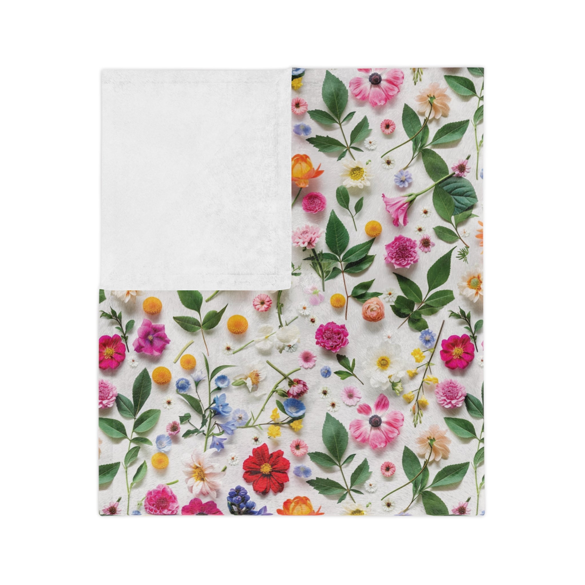Couverture en Minky Couleurs Vives Fleurs Sauvages Jeté de Lit Ultra Doux et Confortable Décoration Élégante Microfibre Peluche pour un Confort Maximal, Parfait pour se Blottir, Chaleur Douillette Toutes Saisons, Cadeau de Pendaison de Crémaillère