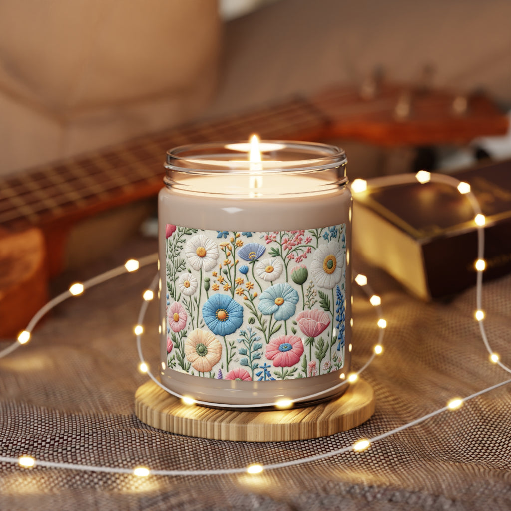 New House Pastel Floral Candle Perfect for Relaxation Home Ambiance Scented Soy Candle, 9oz, Wedding, Bridal Shower, Mother's Day Gift Housewarming Gift.