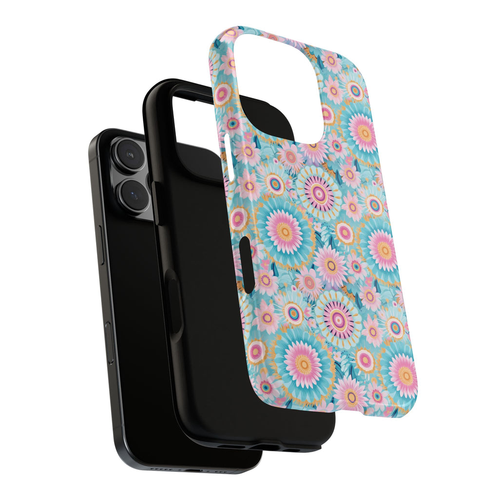 Coque de téléphone abstraite aquarelle bohème moderne compatible avec iPhone, Samsung et plus - Protection élégante et durable avec un design artistique vibrant, cadeau parfait pour elle