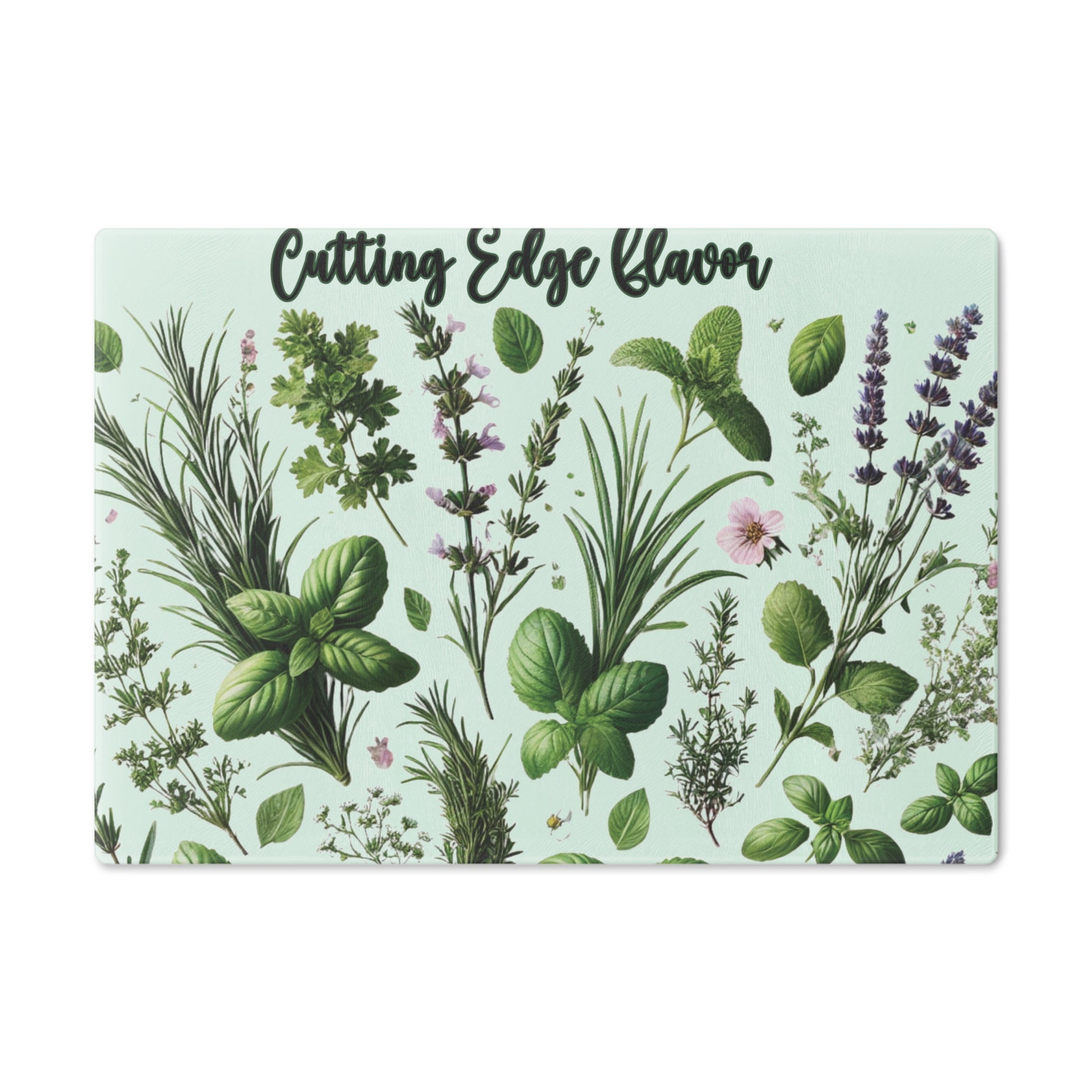 Herb Garden Tempered Glass Cutting Board | Durable, Heat-Resistant Surface with Realistic Herb Design | Perfect for Kitchen Prep, Chopping, and Serving with Style - MRSBYVALLE