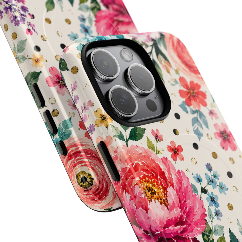 Watercolor Floral Peonies phone case | magnetic slim protective case