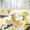 Papier Cadeau Jaune Pastel à Carreaux Marguerite — Papier Cadeau Floral Printanier