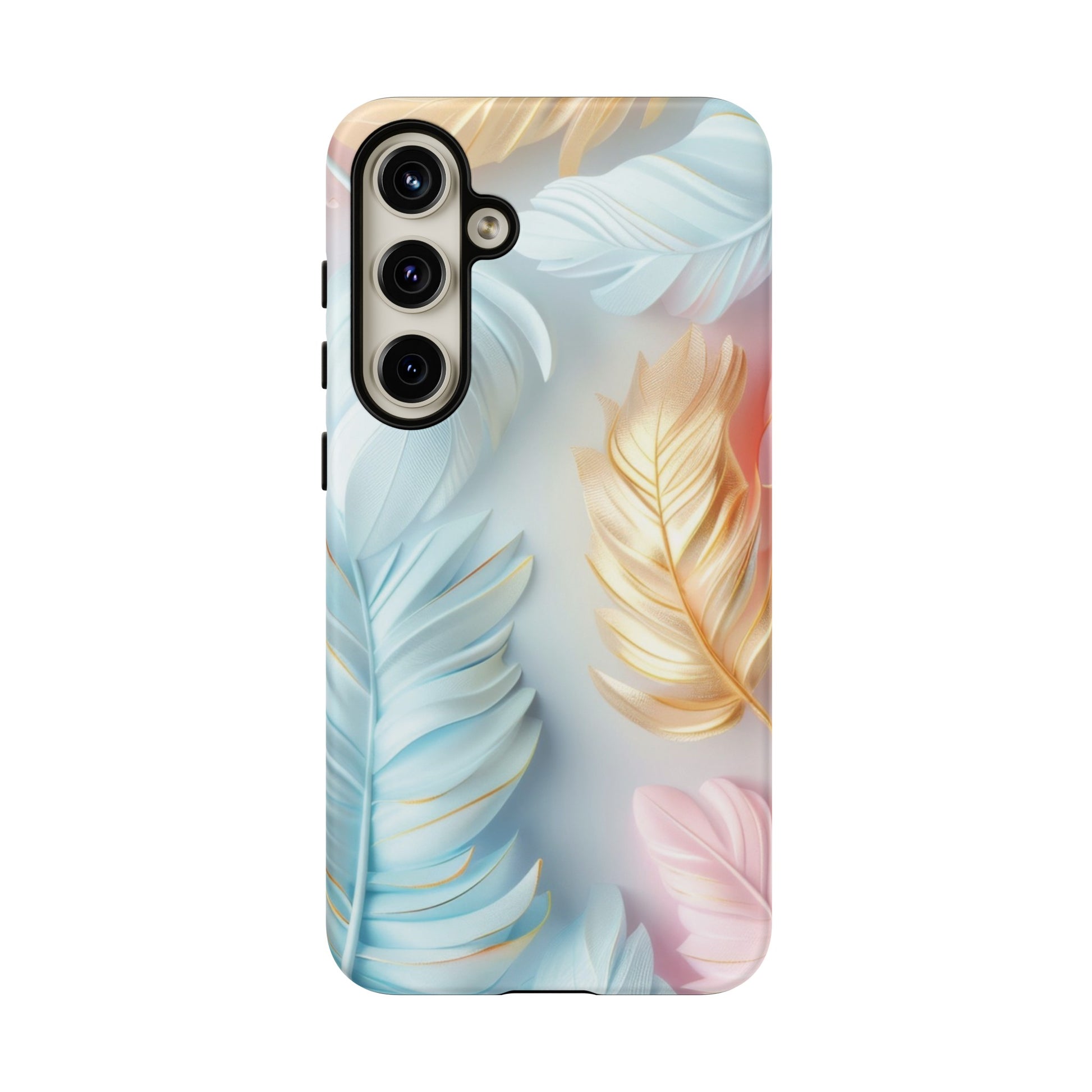 Pastel Feathers Protective Phone Case Gift for Her Phone 15, Samsung iPhone Samsung Gift for Her Case iPhone 15, Samsung iPhone Samsung Accessory Gift for Her