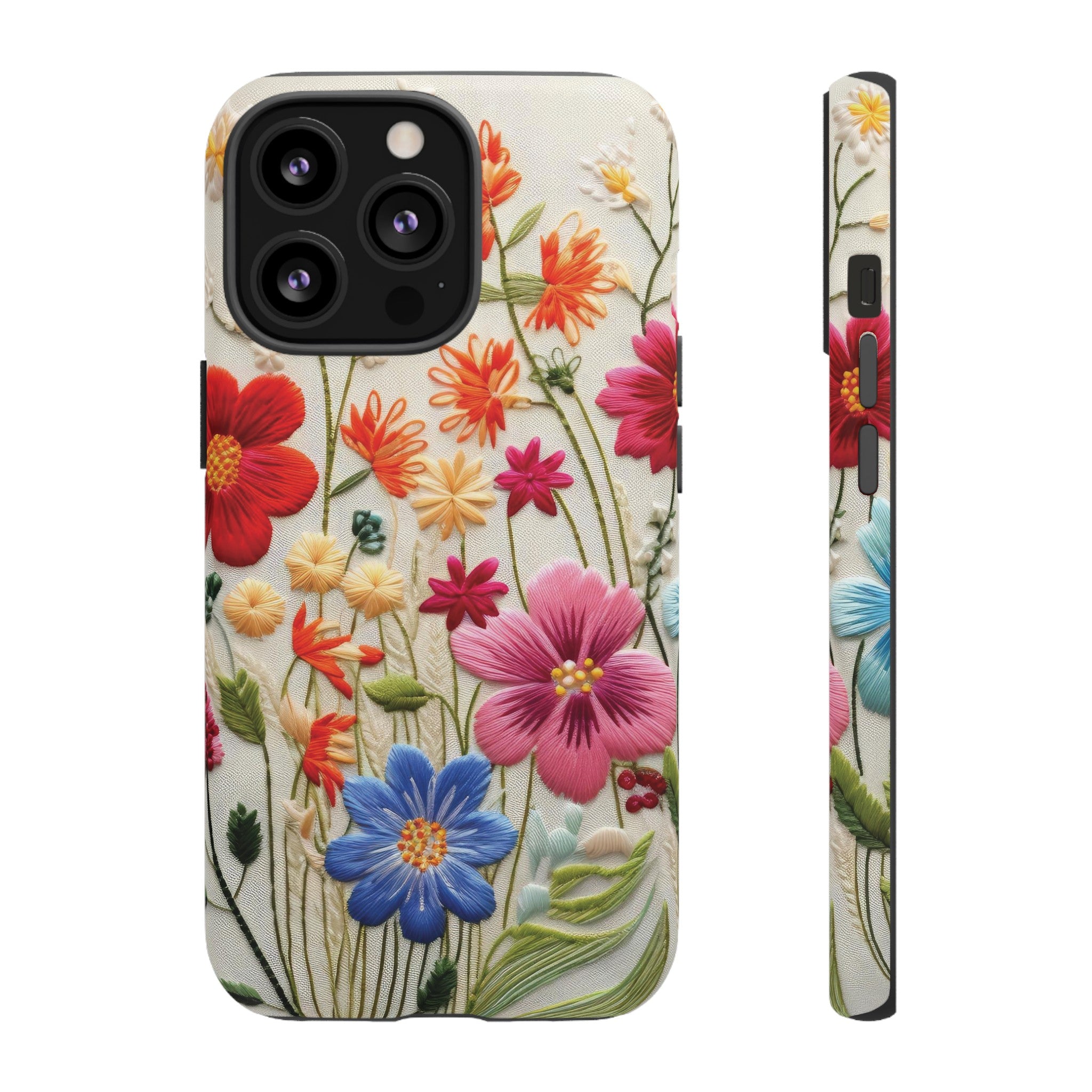 3D Floral Phone Case Elegant Faux Flower Durable for iPhone Samsung Smartphone iPhone 15, 14, 13 Samsung Gift for Mom