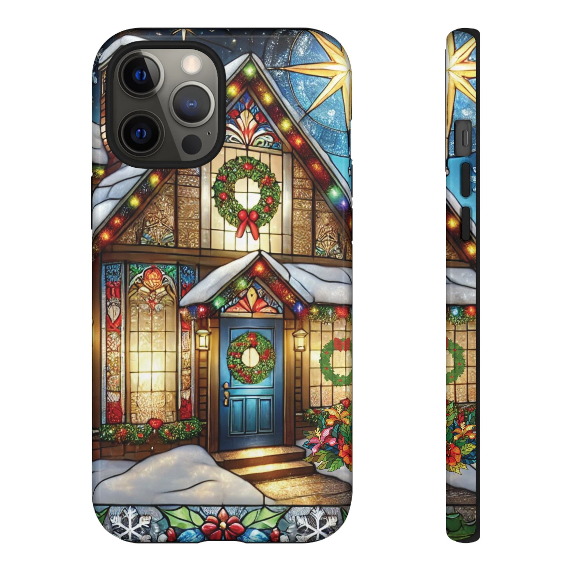 Stain Glass Christmas Phone Case Unique Holiday Protection for Your Device | Stylish & Durable Cover Gift for Her Phone 15, Samsung iPhone Samsung Accessory Gift for Her