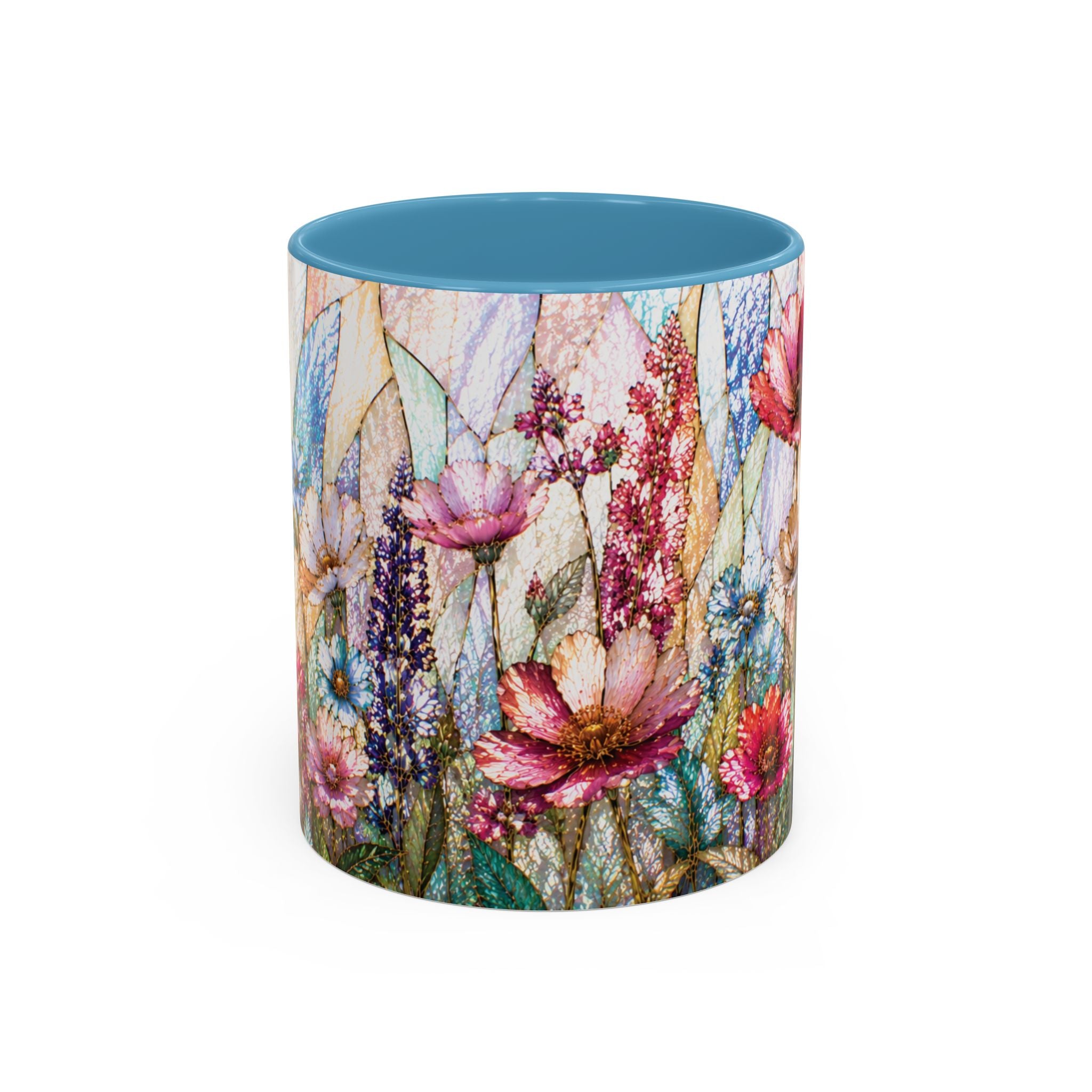 Wildflower Watercolor Coffee Mug Vibrant Wildflower Accent 11/15oz Stain Glass Illusion