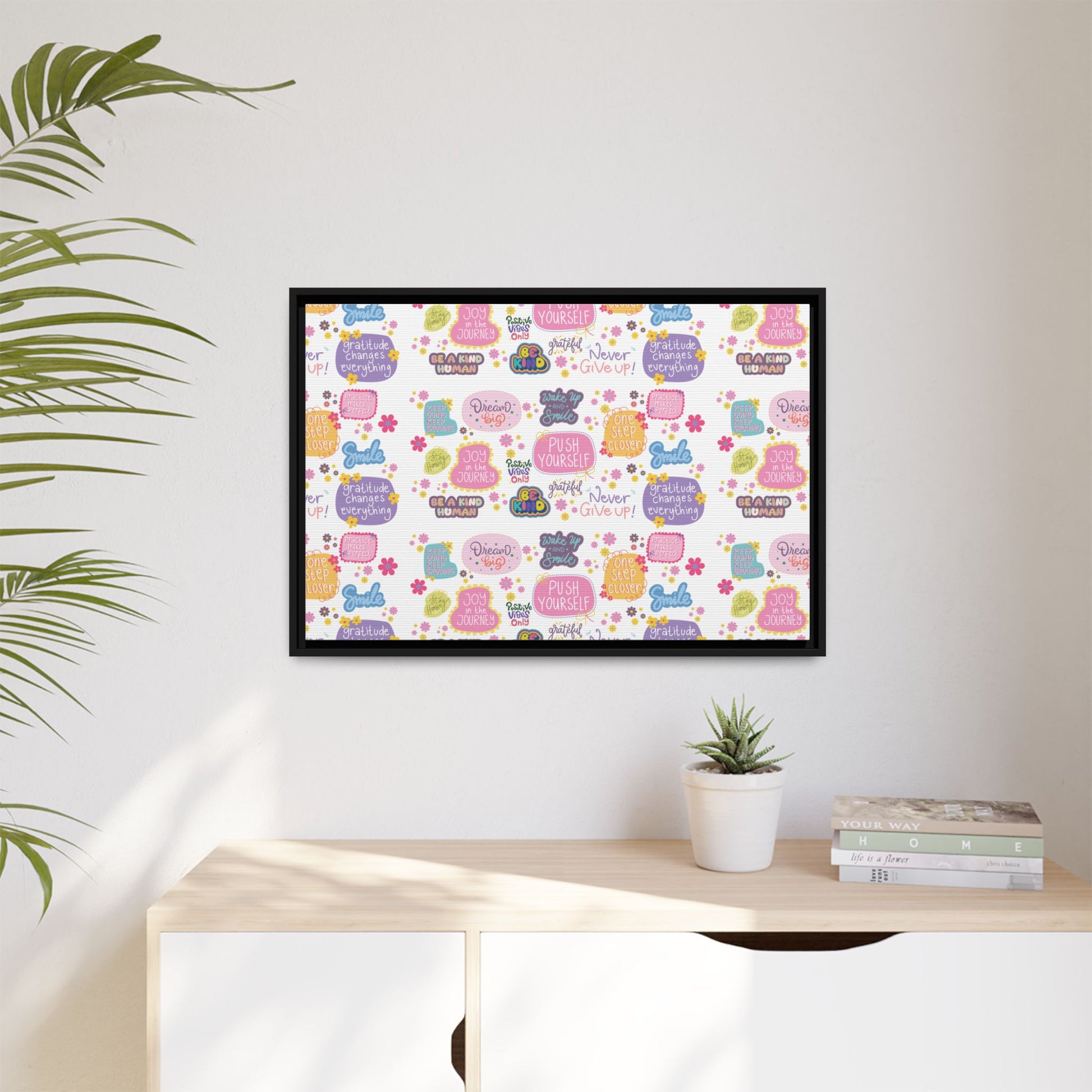 Good Vibes Only Canvas Wall Art – Ready‑to‑Hang Motivational Quote Picture, Positive Affirmation Home & Office Décor, Uplifting Gift Idea Bedroom, or Office Décor Gift for Mom