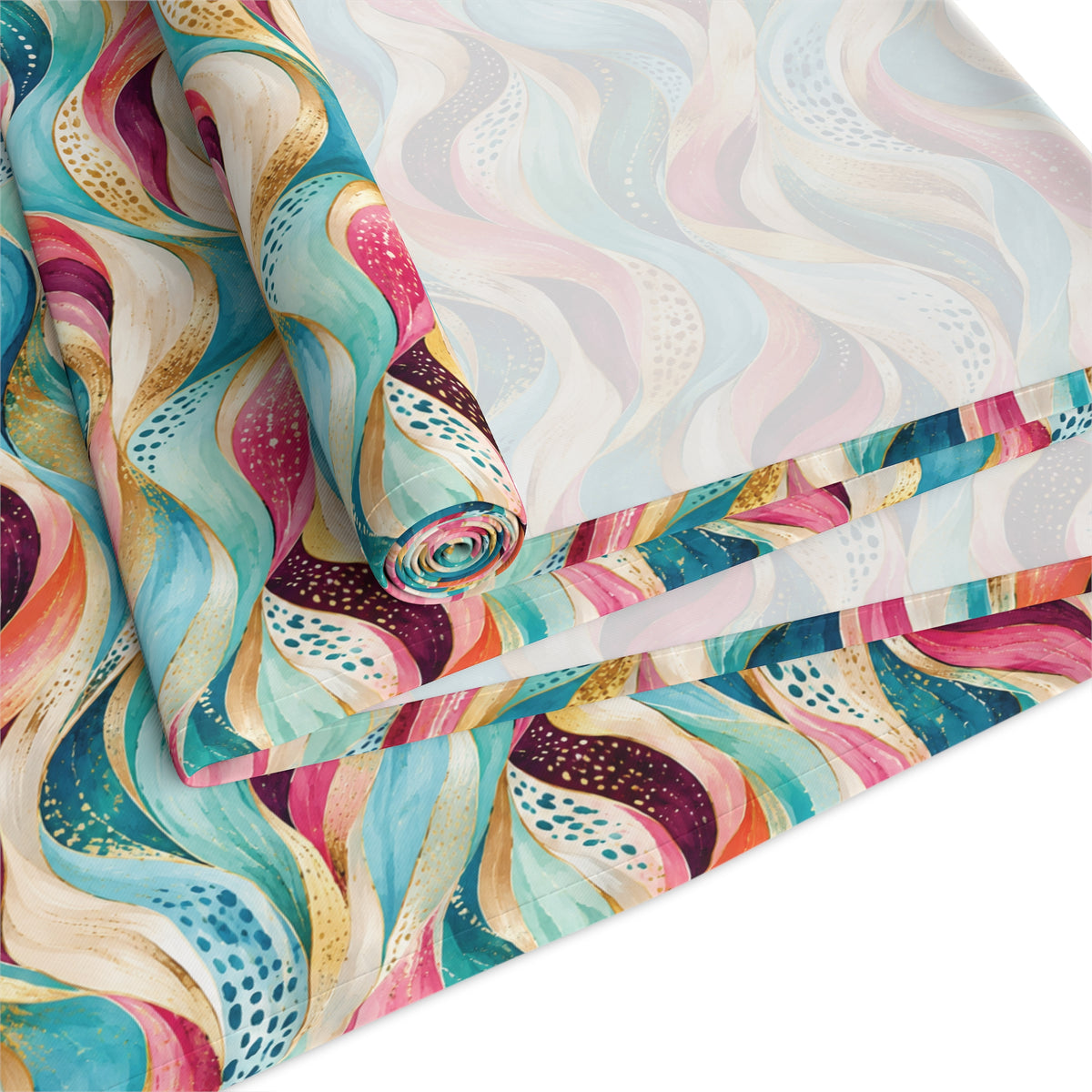 Retro Pastel Wave Table Runner