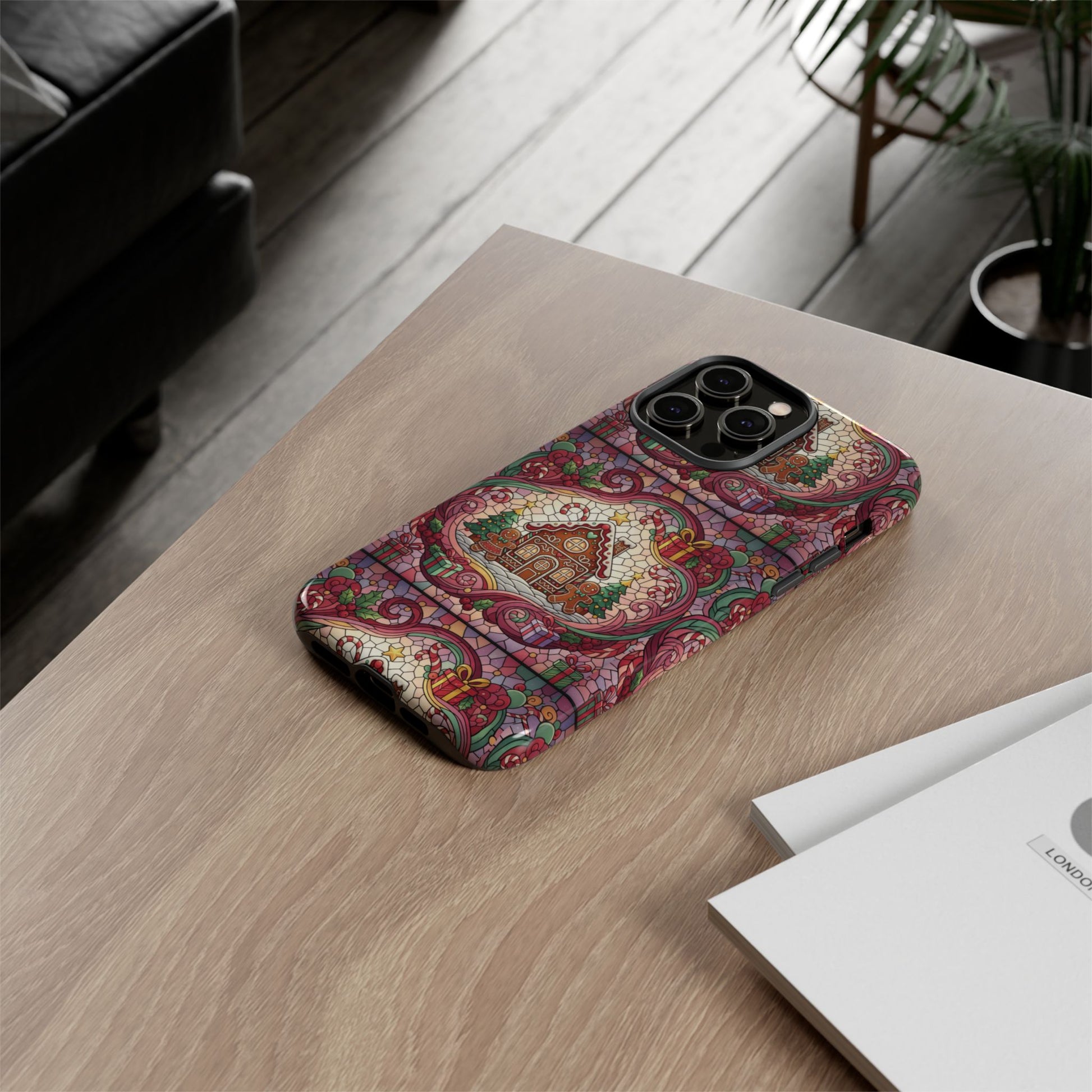 iPhone Case 17, 16  Gingerbread Stained Glass Tough Case Samsung perfect phone case
