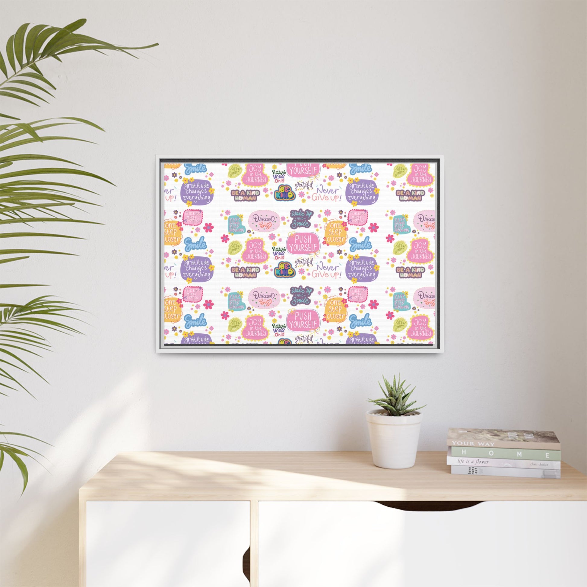 Good Vibes Only Canvas Wall Art – Ready‑to‑Hang Motivational Quote Picture, Positive Affirmation Home & Office Décor, Uplifting Gift Idea Bedroom, or Office Décor Gift for Mom