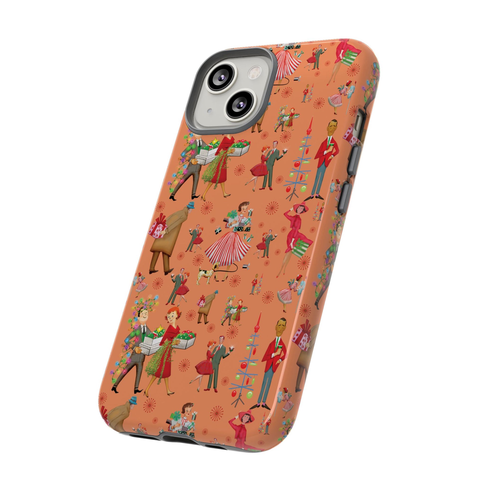 Retro Christmas 50s Phone Case Unique Holiday Protection for Your Device | Stylish & Durable Cover Gift for Her Phone 17, 16, 15, Samsung iPhone Accessory Gift for Her