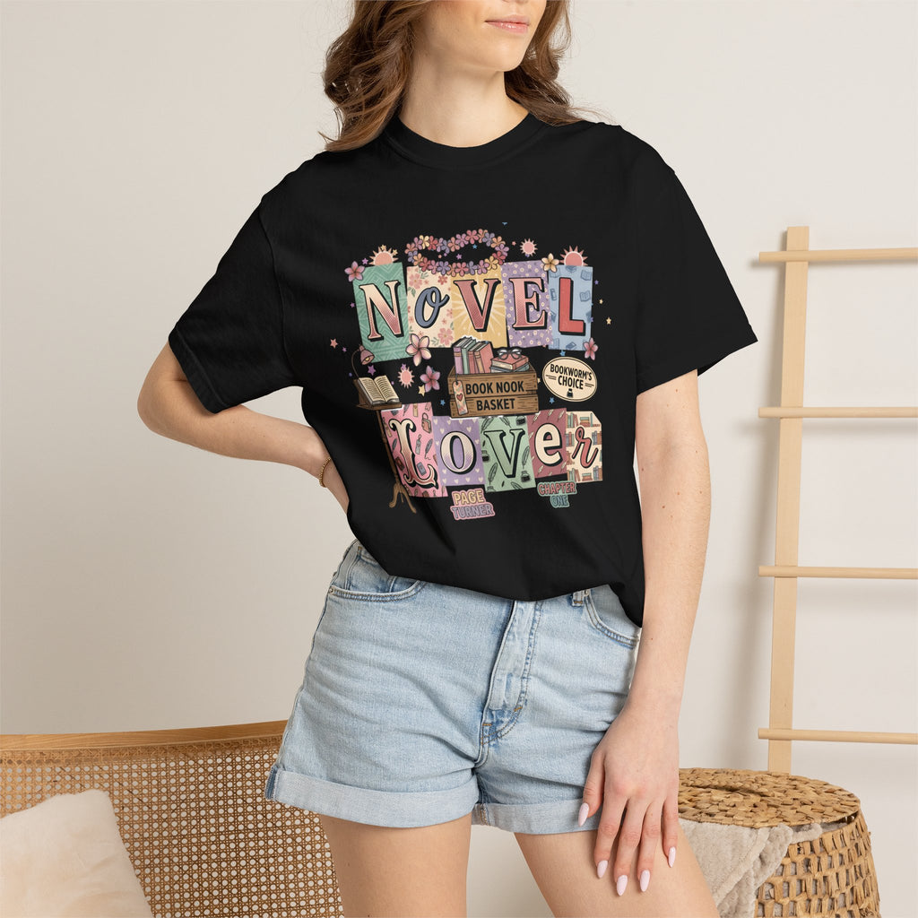 Novel Lover Reader T-Shirt — Book Lover Tee for Her Romantic