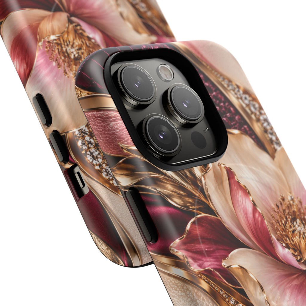Magnetic Tough Phone Case — Vintage Rose Floral Armor