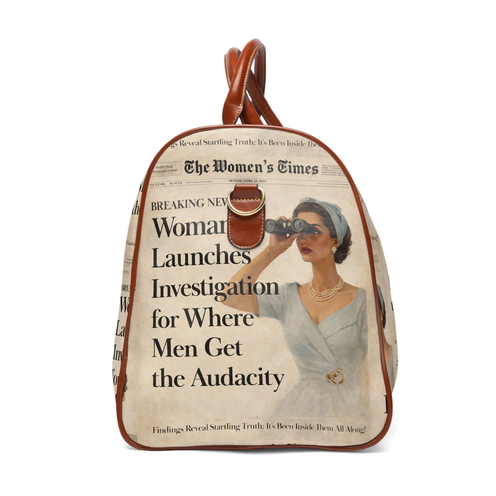 Funny Vintage Sarcastic Woman Waterproof Travel Bag | Retro Travel Tote Weekend Bag