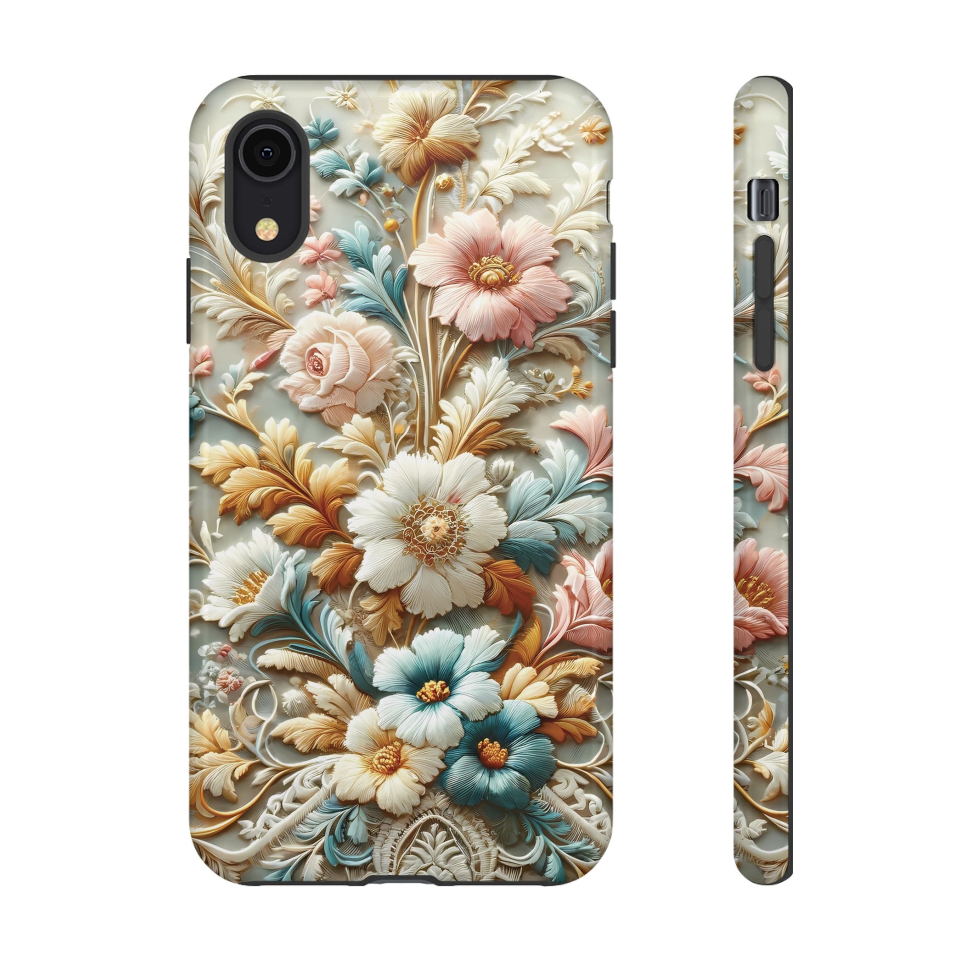 3D Elegant Faux Flowers Phone Case Stylish & Durable for iPhone Samsung Gift iPhone 15, 14, 13 Samsung Pixel Gift for Mom Accessory Gift for Her