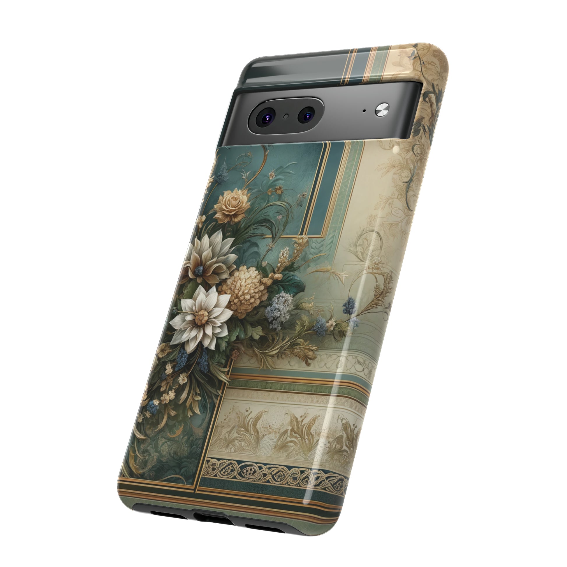 Victorian Floral Boho Luxury Phone Tough Case Floral Elegant Durable Stylish for Modern Devices iPhone 15, Samsung iPhone Samsung Accessory Gift for Her.