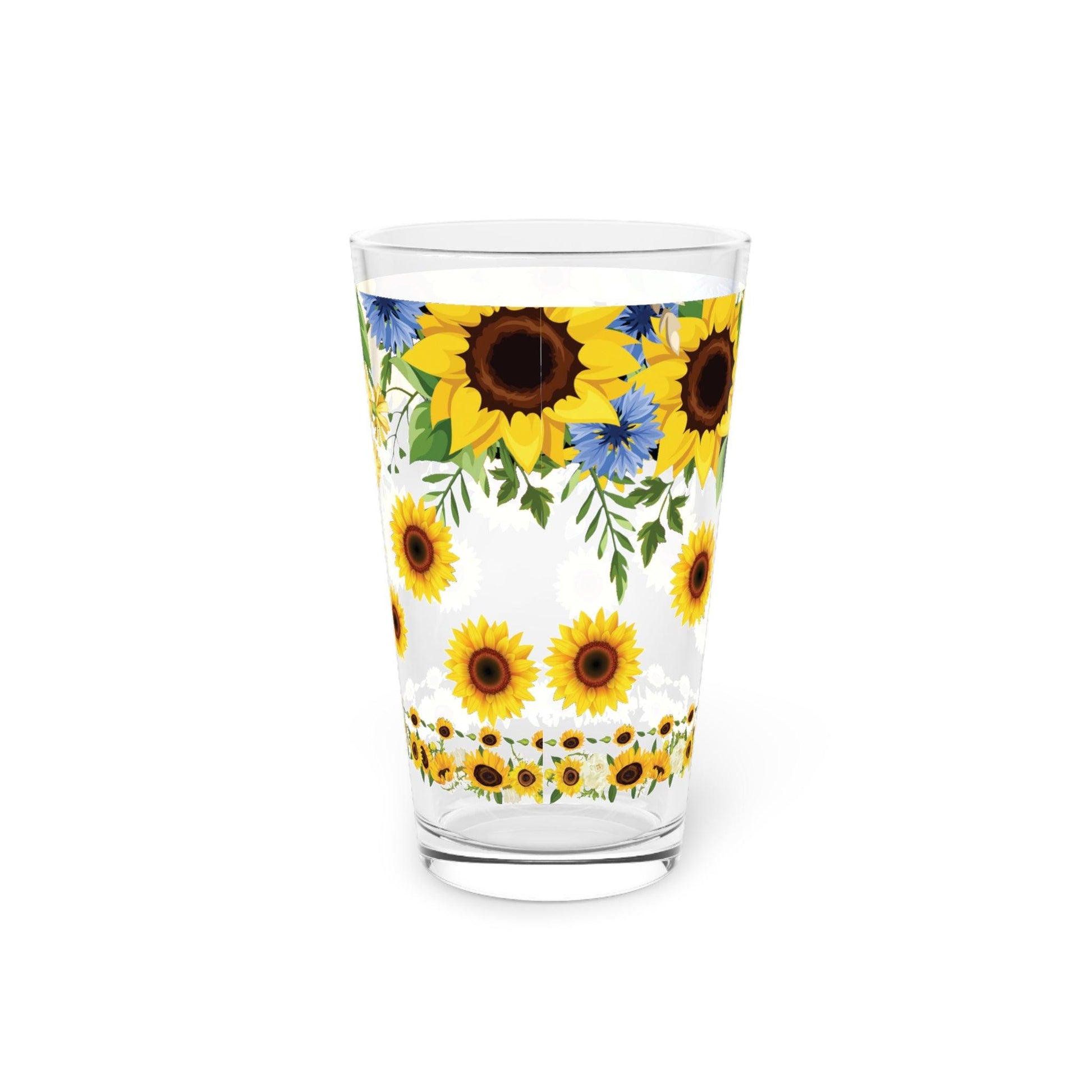 Sunflowers 16oz Pint Glass Elegant Drinkware Inspired by Classic Art | Ideal for Home Bar, Kitchen, Gifts Durable Artistic Beer Glasses Perfect Gift Item Dishwasher Party Drinkware, Cocktail, Wedding Perfect for Parties Glassware, New House Gift - MRSBYVALLE