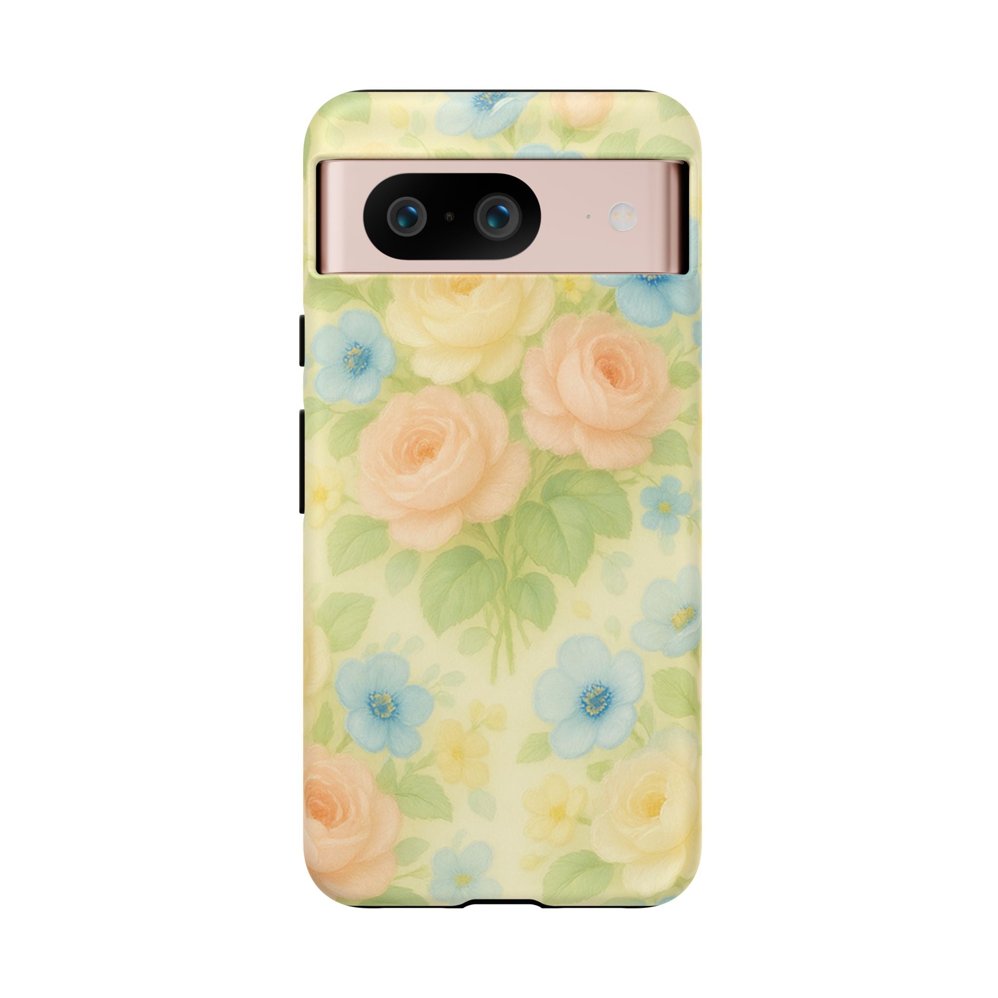 Pastel Yellow Vintage Floral Phone Case  Romantic Cottagecore Aesthetic, Soft Botanical Design, Protective Gift for Her, Fits iPhone & Samsung Models