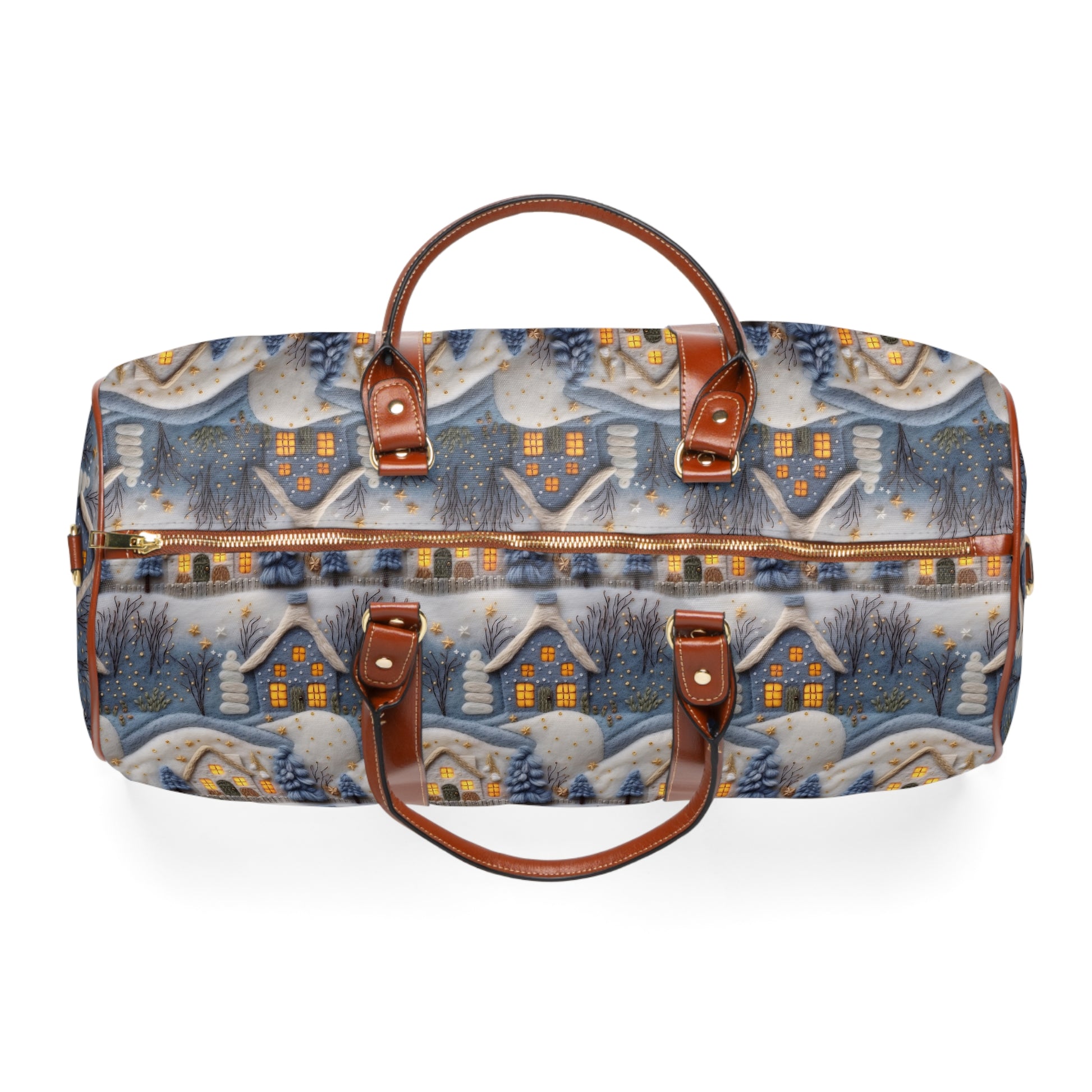 Waterproof Travel Bag with 3D Blue House Felt Illusion Durable, Lightweight, and Stylish Luggage for Travel, Gym, and Weekend Getaways Spacious and Perfect for Adventurers - MRSBYVALLE