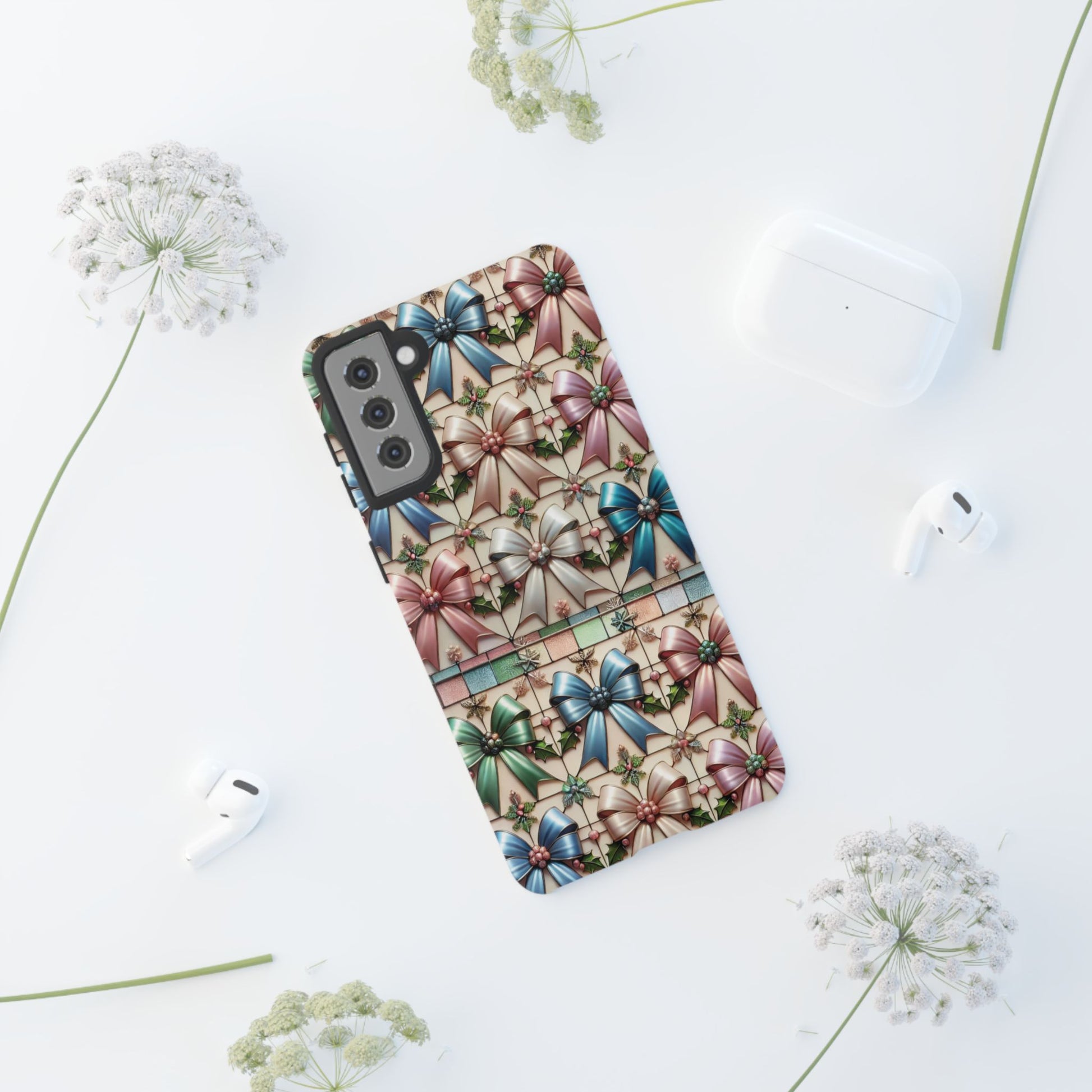 Coquette Bows Pastel Phone Case for iPhone 17 ,  15 14 13 12  21 23 Samsung, and Pixel | Stylish Protective Cover Gift for Her Perfect for Floral Lover