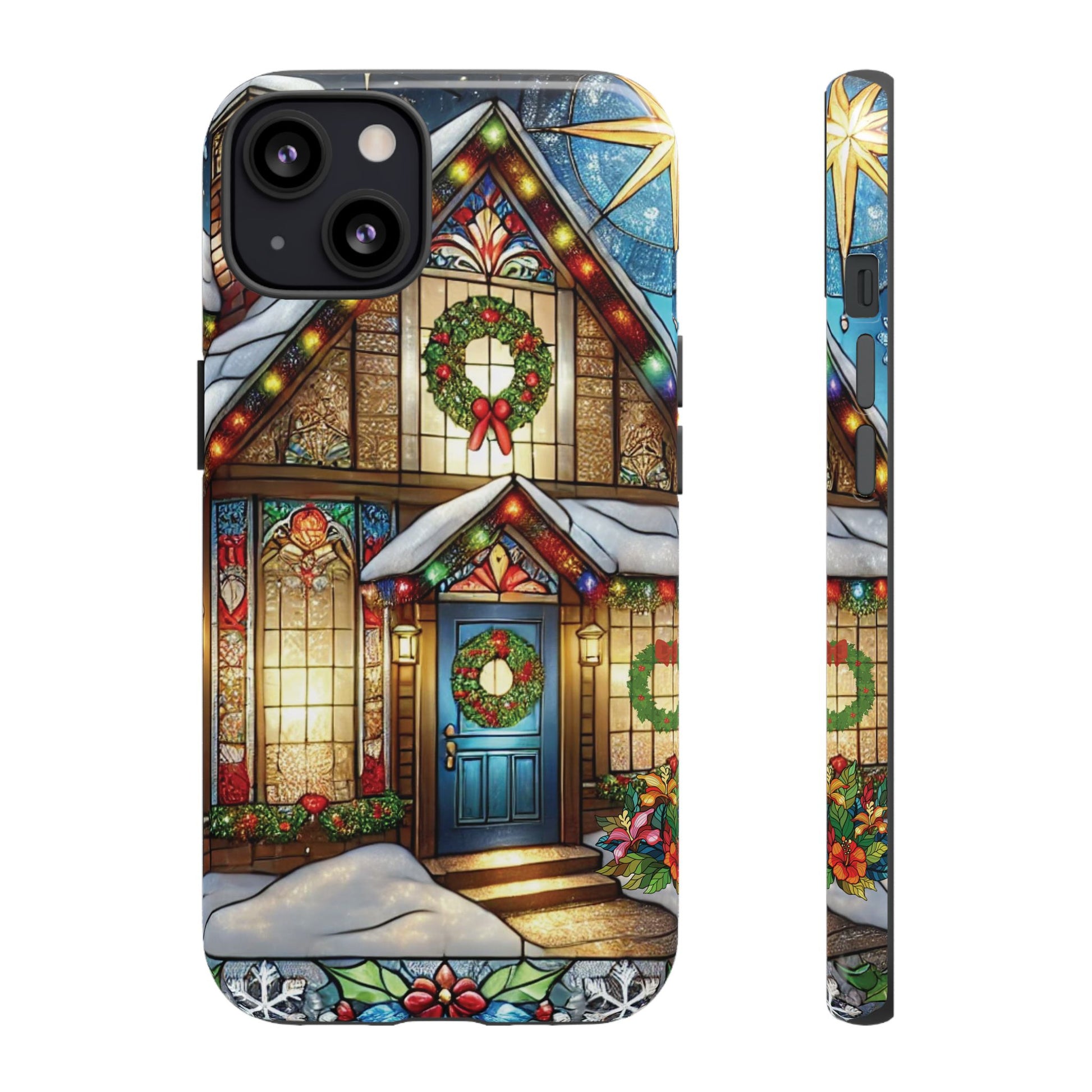 Stain Glass Christmas Phone Case Unique Holiday Protection for Your Device | Stylish & Durable Cover Gift for Her Phone 15, Samsung iPhone Samsung Accessory Gift for Her
