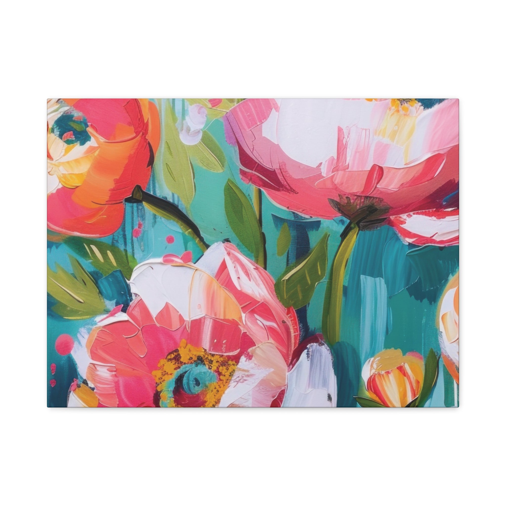 Unique Boho Floral Wall Art Matte Canvas Stretched, Vibrant Botanical Design, Perfect for Living Room, Bedroom, or Office Decor, Adds a Stylish Touch to Any Space - MRSBYVALLE