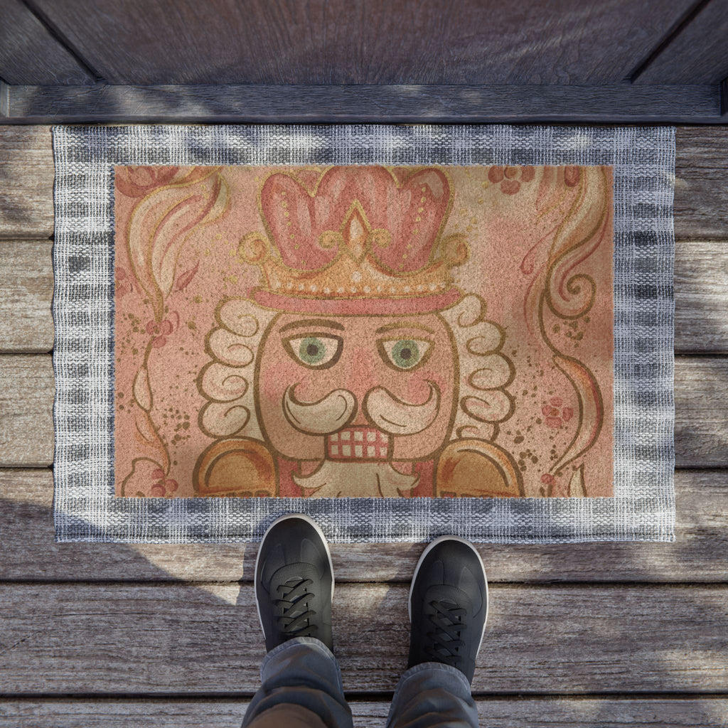 Nutcracker Pink Christmas Welcome Mat for Modern Entryways & Warm Home Vibes